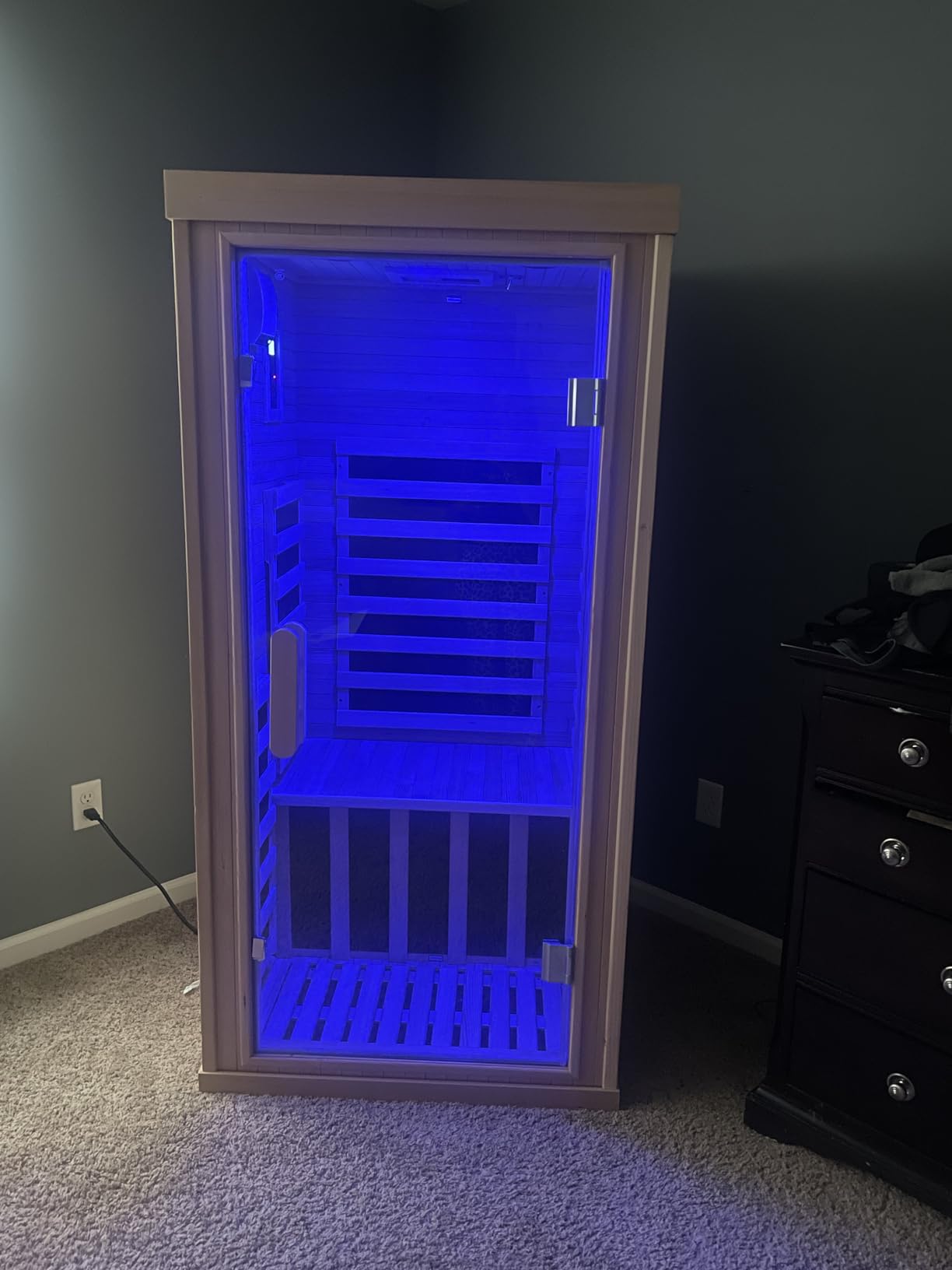 Albott Infrared Sauna 2 Person, Infrared Saunas for Home, Low EMF 1463W/110V Hemlock Wood Dry Sauna with Tourmaline Foot Warmer, 7-Color Light Therapy, Salt Crystal Bricks, 47.2 Albott Infrared Sauna 2 Person, Infrared Saunas for Home, Low EMF 1463W/110V Hemlock Wood Dry Sauna with Tourmaline Foot Warmer, 7-Color Light Therapy, Salt Crystal Bricks, 47.2