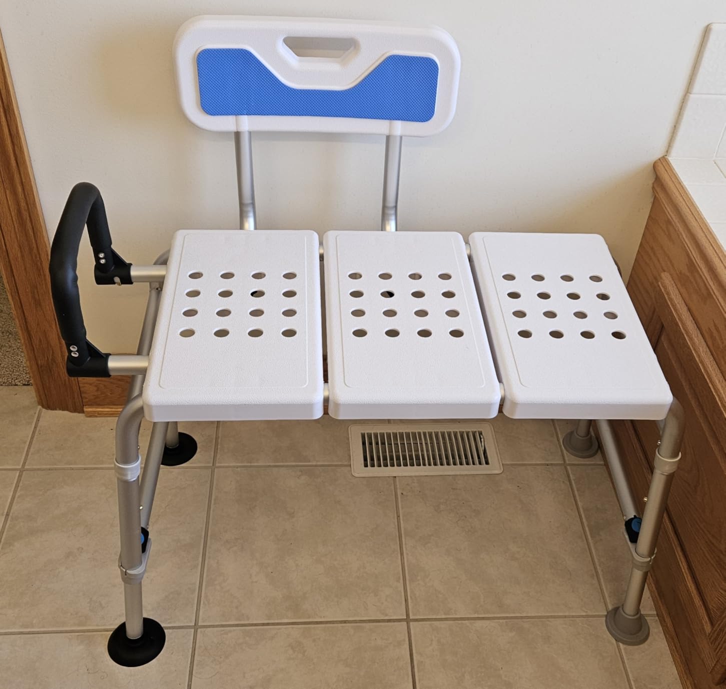 Heavy Duty Bath and Shower Bench with Adjustable Height and Reversible backrest - Handicap Shower Chair for Elderly and Disabled, Sliding Shower Chair, Bathtub Chair for Inside tub Customer Review Heavy Duty Bath and Shower Bench with Adjustable Height and Reversible backrest - Handicap Shower Chair for Elderly and Disabled, Sliding Shower Chair, Bathtub Chair for Inside tub - Customer Photo 2