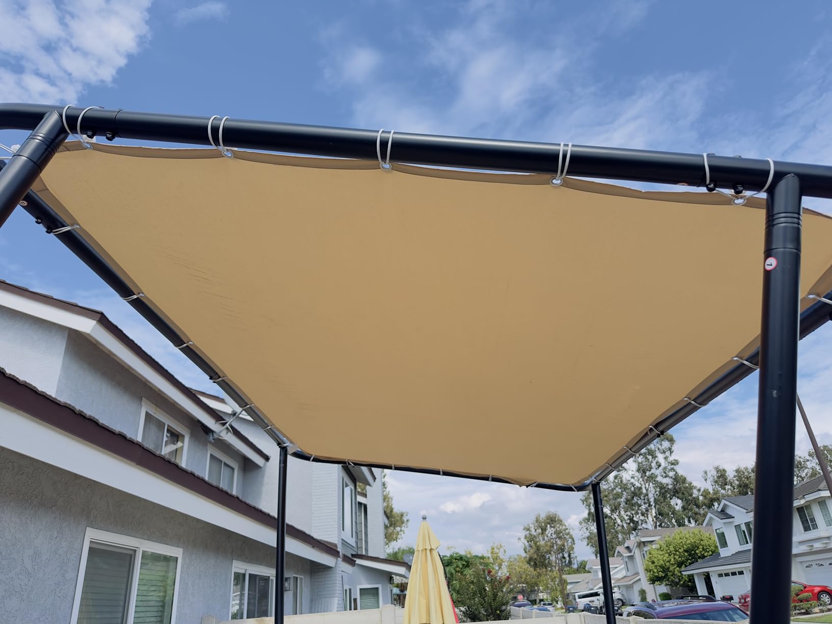 Aoxun 10x6 Lean to Gazebo Outdoor Pergola with Water Resistant & UV-Resistant, Wall-Mounted Canopy Sloped Roof Awning for Patio Backyard, Deck, or Garden Khaki Customer Review Aoxun 10x6 Lean to Gazebo Outdoor Pergola with Water Resistant & UV-Resistant, Wall-Mounted Canopy Sloped Roof Awning for Patio Backyard, Deck, or Garden Khaki - Customer Photo 1