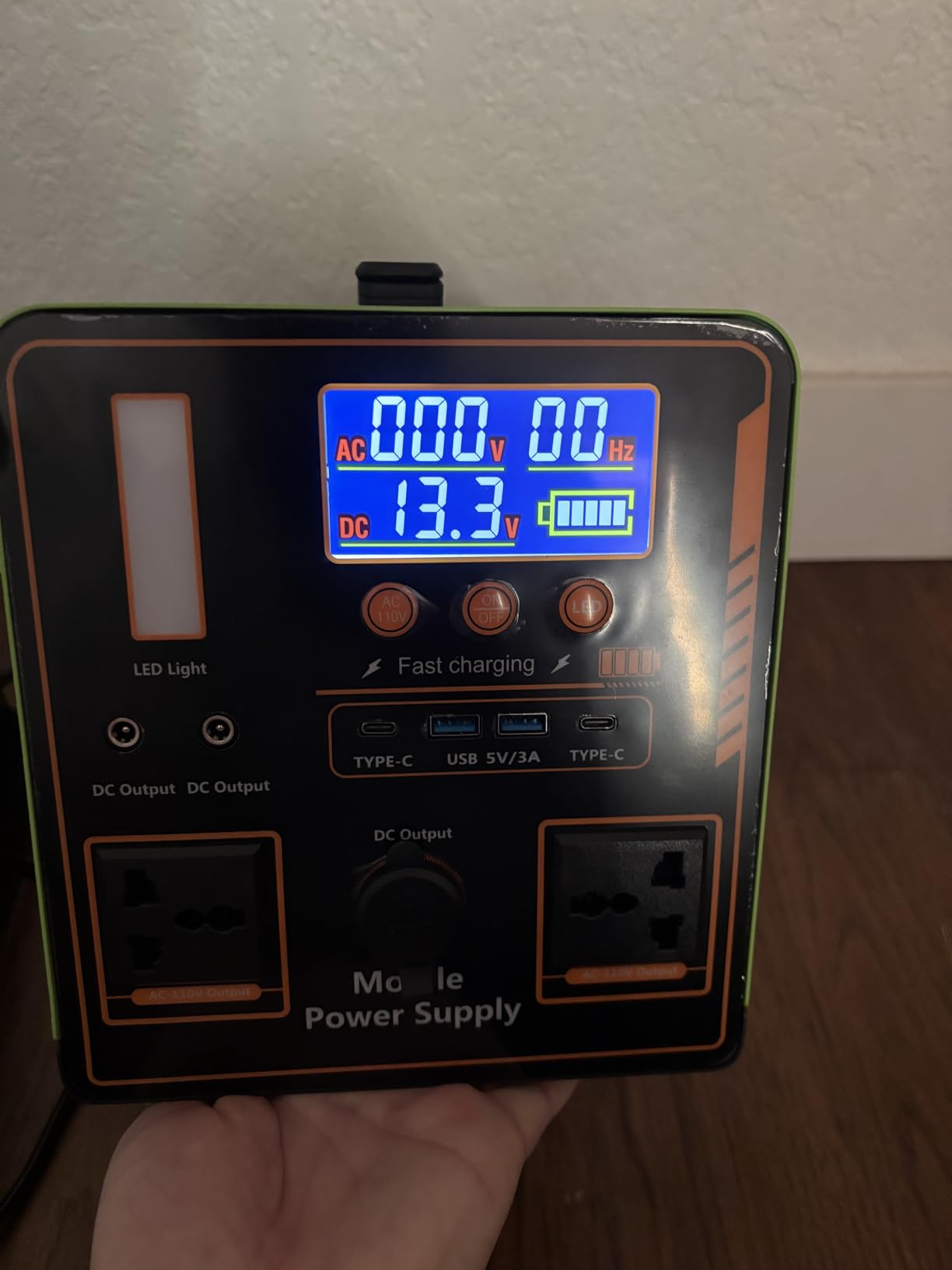 Portable outdoor camping power supply, 1115Wh backup power supply, output power 1200W, with pure sine wave 110V AC socket, suitable for outdoor camping home power outage emergency Customer Review Portable outdoor camping power supply, 1115Wh backup power supply, output power 1200W, with pure sine wave 110V AC socket, suitable for outdoor camping home power outage emergency - Customer Photo 2