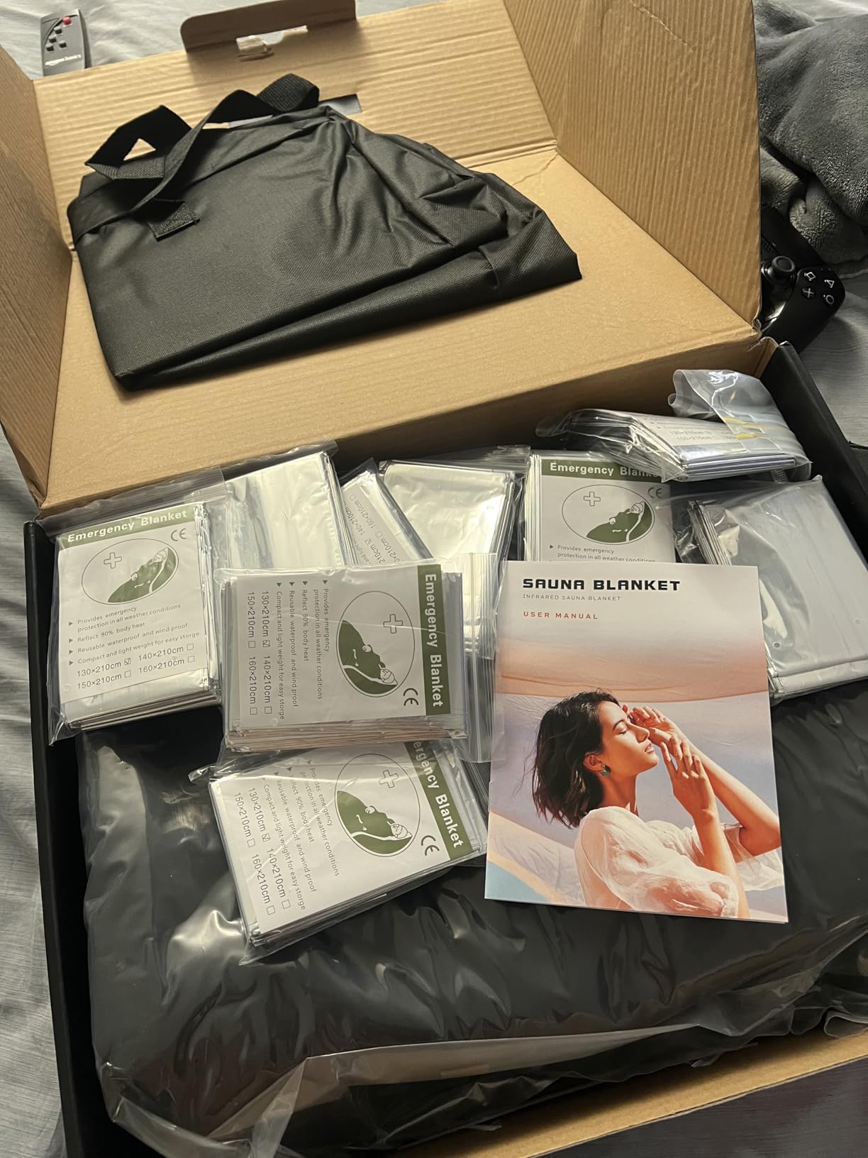 Infrared Sauna Blanket - Portable Far Infrared Sauna for Home Relaxation - PU Sauna Blanket - Infrared Blanket Sauna with 77–176 °F Temp Range(Pure Black) Customer Review Infrared Sauna Blanket - Portable Far Infrared Sauna for Home Relaxation - PU Sauna Blanket - Infrared Blanket Sauna with 77–176 °F Temp Range(Pure Black) - Customer Photo 1