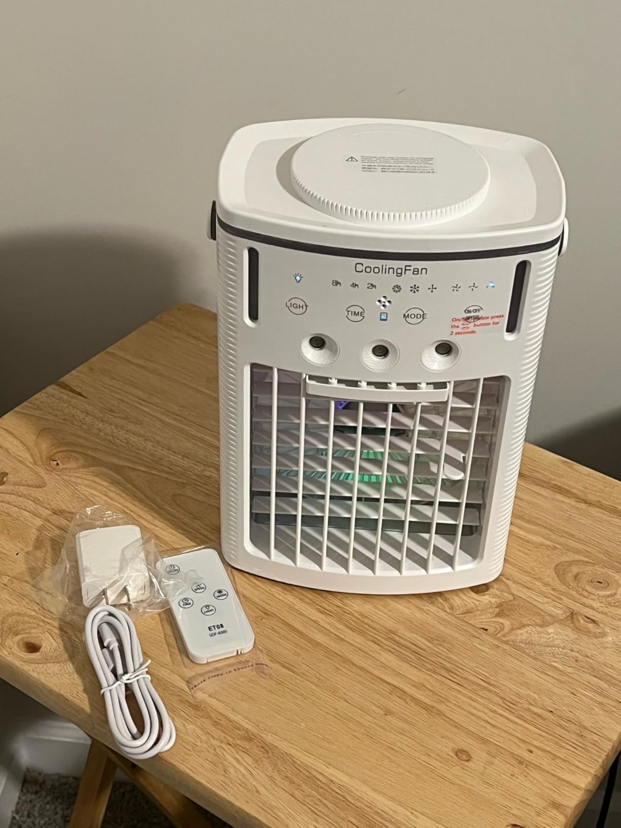 Portable Air Conditioners, Air Cooler with Remoter Evaporative Personal Mini AC, 3 Wind Speed, 2-4-8H Timer, 3 Modes, Colorful Night Light, Portable AC for Room, Car, Bedroom, Camping Customer Review Portable Air Conditioners, Air Cooler with Remoter Evaporative Personal Mini AC, 3 Wind Speed, 2-4-8H Timer, 3 Modes, Colorful Night Light, Portable AC for Room, Car, Bedroom, Camping - Customer Photo 1