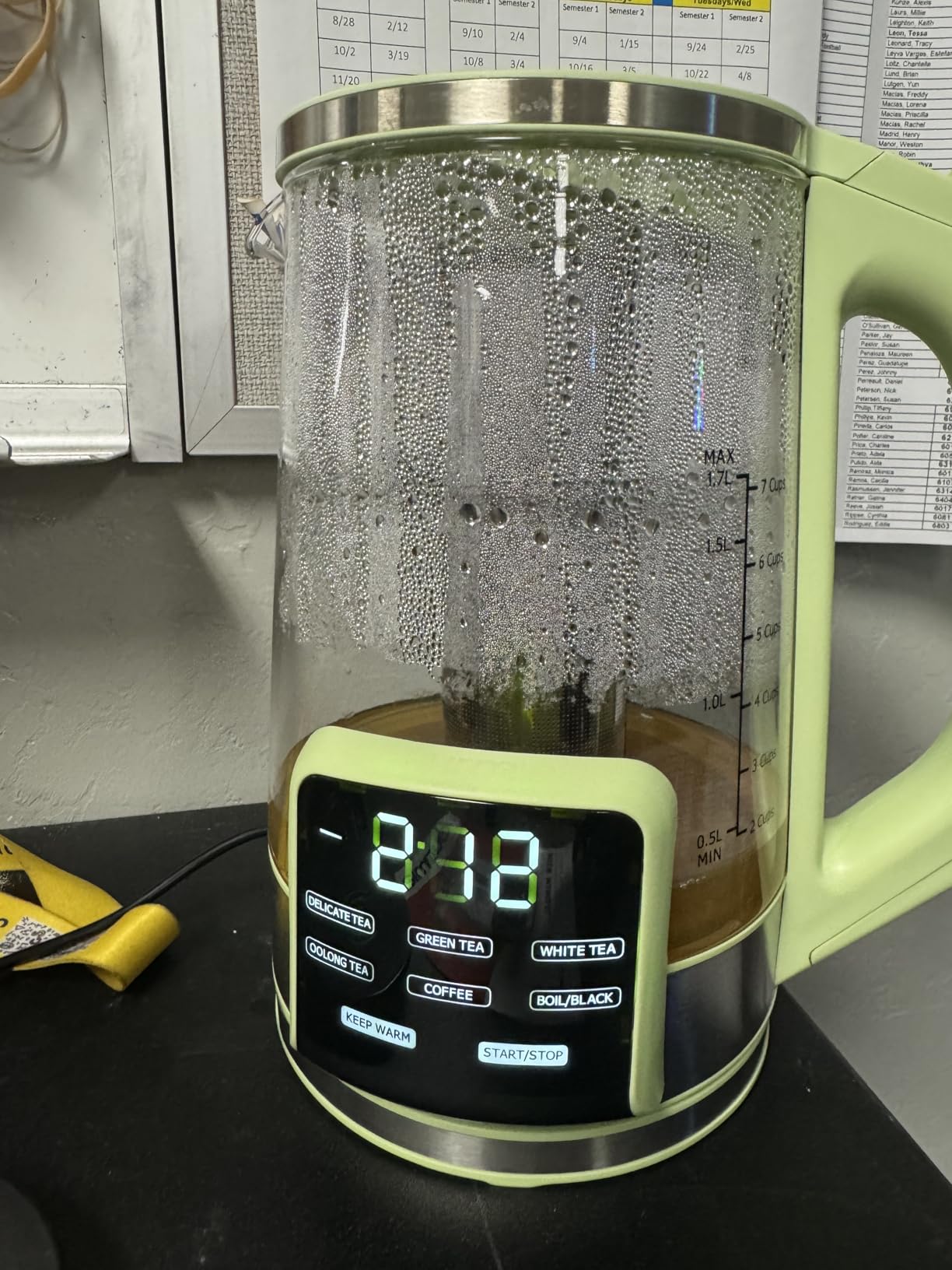 Gourmia Electric Programmable Glass Kettle – 1.7L Temperature Control Tea & Coffee Kettle with Digital Touch Display, 6 Presets, Keep Warm, Removable Stainless Steel Infuser, 360° Swivel Base – Red Customer Review Gourmia Electric Programmable Glass Kettle – 1.7L Temperature Control Tea & Coffee Kettle with Digital Touch Display, 6 Presets, Keep Warm, Removable Stainless Steel Infuser, 360° Swivel Base – Red - Customer Photo 1