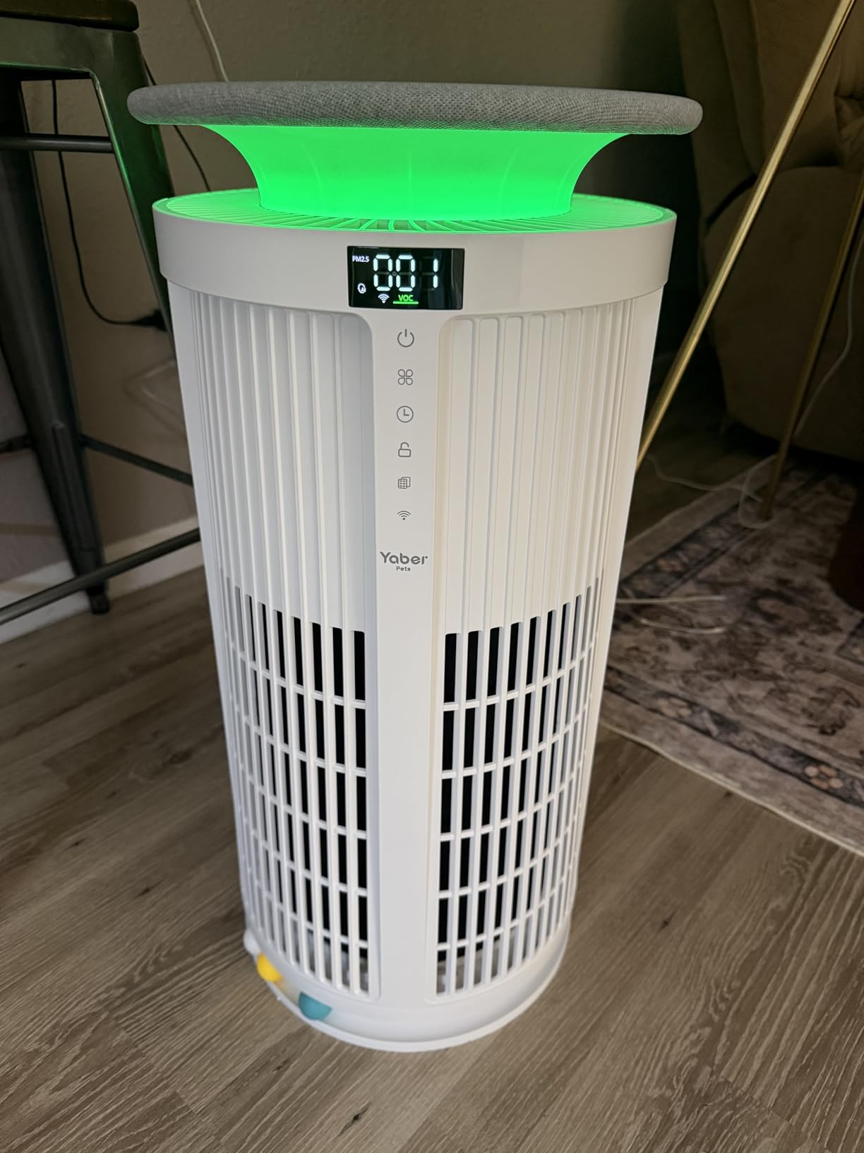 Air Purifiers for Home Large Room, Yaber Pets H13 HEPA Air Purifier for Home Pets, Auto Mode PM2.5 VOC Monitor with Lights, APP Control Air Cleaner, 360° Air Intake, Pet Lock, 22dB Quiet Customer Review Air Purifiers for Home Large Room, Yaber Pets H13 HEPA Air Purifier for Home Pets, Auto Mode PM2.5 VOC Monitor with Lights, APP Control Air Cleaner, 360° Air Intake, Pet Lock, 22dB Quiet - Customer Photo 1
