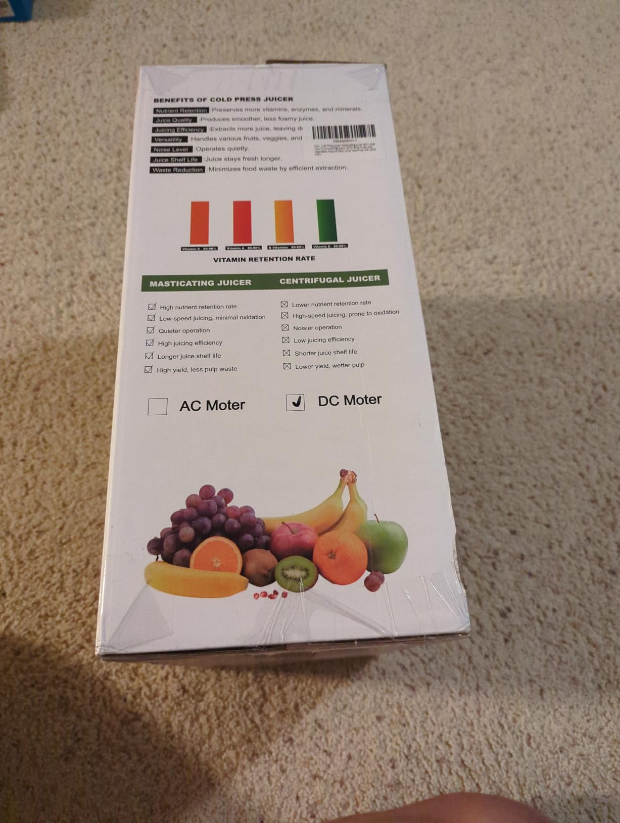 Cold Press Juicer, 5.5inch Wide Feed Chute Juicer Machine, Slow Masticating Juicer for Whole Vegetables & Fruits, Black Customer Review Cold Press Juicer, 5.5inch Wide Feed Chute Juicer Machine, Slow Masticating Juicer for Whole Vegetables & Fruits, Black - Customer Photo 1
