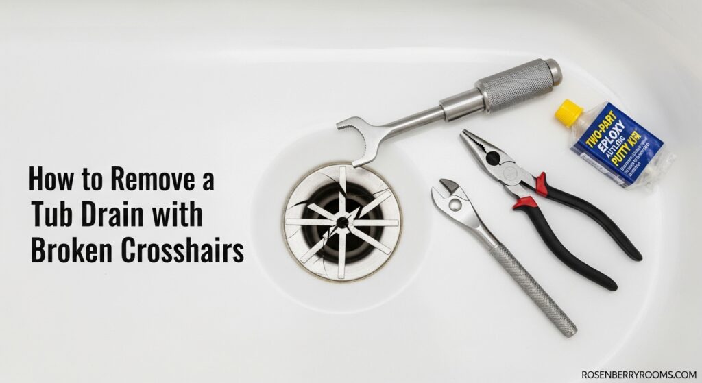 How to Remove a Tub Drain With Broken Crosshairs