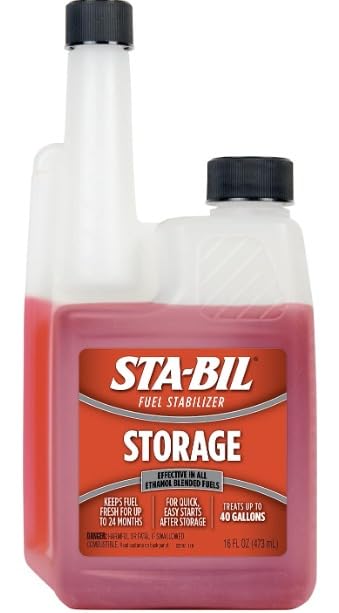 STA-BIL Storage Fuel Stabilizer | Keeps Fuel Fresh for 24 Months, Prevents Corrosion, Gasoline Treatment Fuel Additive that Protects Fuel System, Gas Stabilizer for Fuel Storage, 32 oz. Customer Review STA-BIL Storage Fuel Stabilizer | Keeps Fuel Fresh for 24 Months, Prevents Corrosion, Gasoline Treatment Fuel Additive that Protects Fuel System, Gas Stabilizer for Fuel Storage, 32 oz. - Customer Photo 1