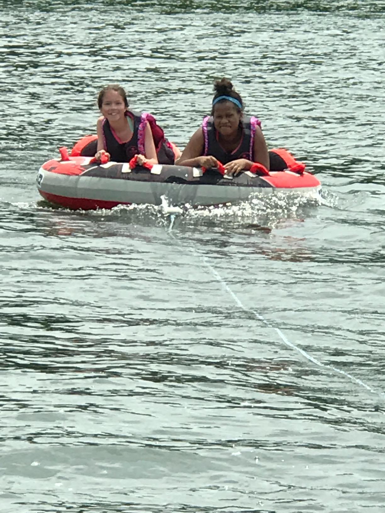 Airhead G-Force Inflatable Towable Tube | 2-4 Rider Models | Dual Tow Points | Full Nylon Cover | Kwik-Connect | Patented Speed Valve | Boat Tubes and Towables - Customer Photo 3