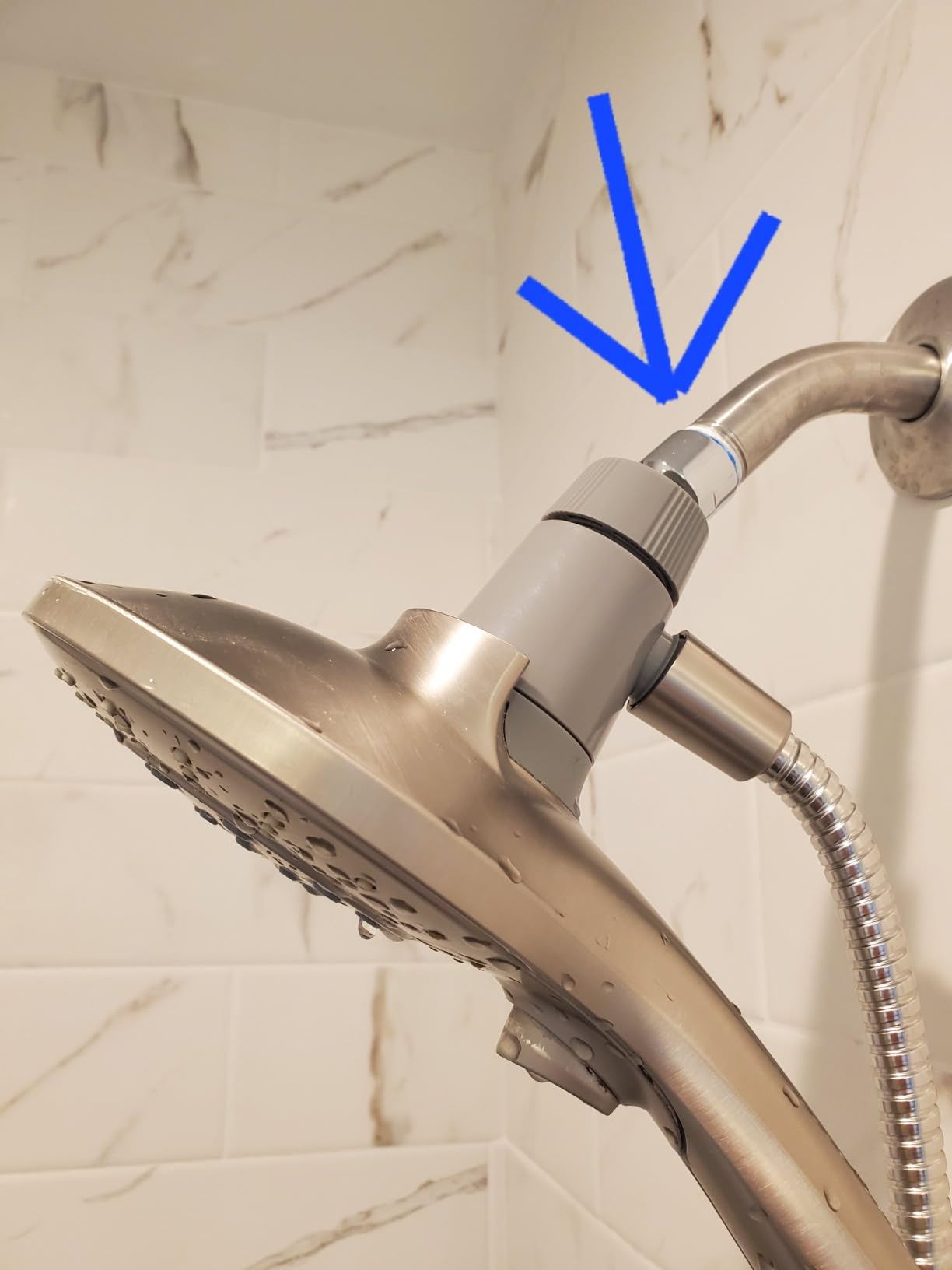 LASCO 08-2465 1/2-Inch Iron Pipe Shower Arm Ball Adapter, Chrome Plated Customer Review LASCO 08-2465 1/2-Inch Iron Pipe Shower Arm Ball Adapter, Chrome Plated - Customer Photo 1