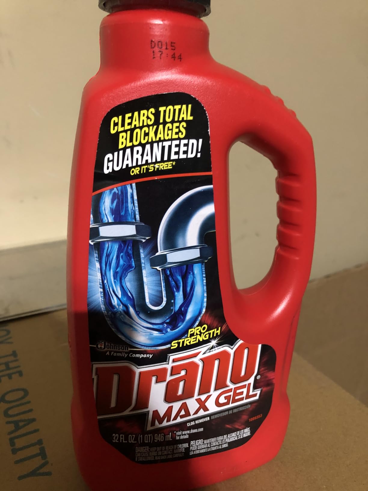 Drano Max Gel Drain Clog Remover and Cleaner for Shower or Sink Drains, Unclogs and Removes Hair, Soap Scum, Blockages, 32 oz Customer Review Drano Max Gel Drain Clog Remover and Cleaner for Shower or Sink Drains, Unclogs and Removes Hair, Soap Scum, Blockages, 32 oz - Customer Photo 1