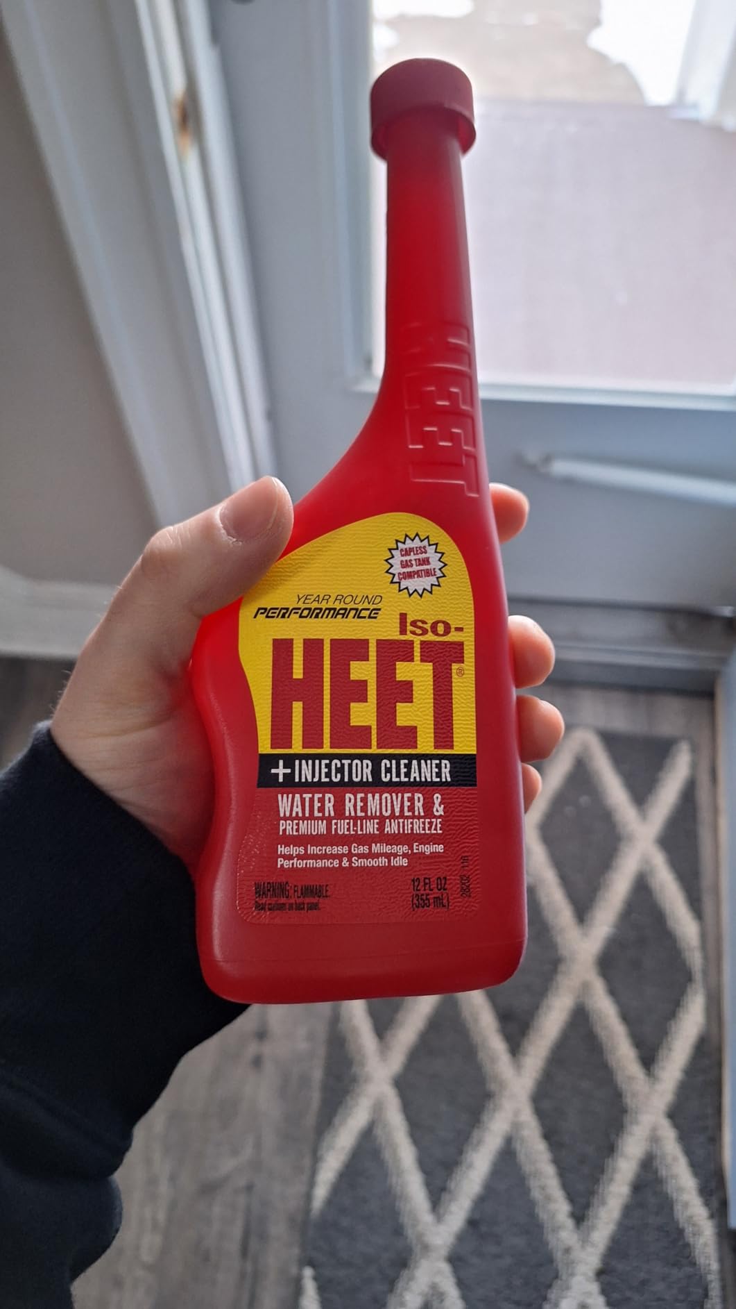 Heet Iso-HEET Water Remover And Premium Fuel Line Antifreeze + Injector Cleaner Helps Increase Gas Mileage Improves Engine Performance Year Round Performance, 12 fl. oz. (28202) , Red Customer Review Heet Iso-HEET Water Remover And Premium Fuel Line Antifreeze + Injector Cleaner Helps Increase Gas Mileage Improves Engine Performance Year Round Performance, 12 fl. oz. (28202) , Red - Customer Photo 1