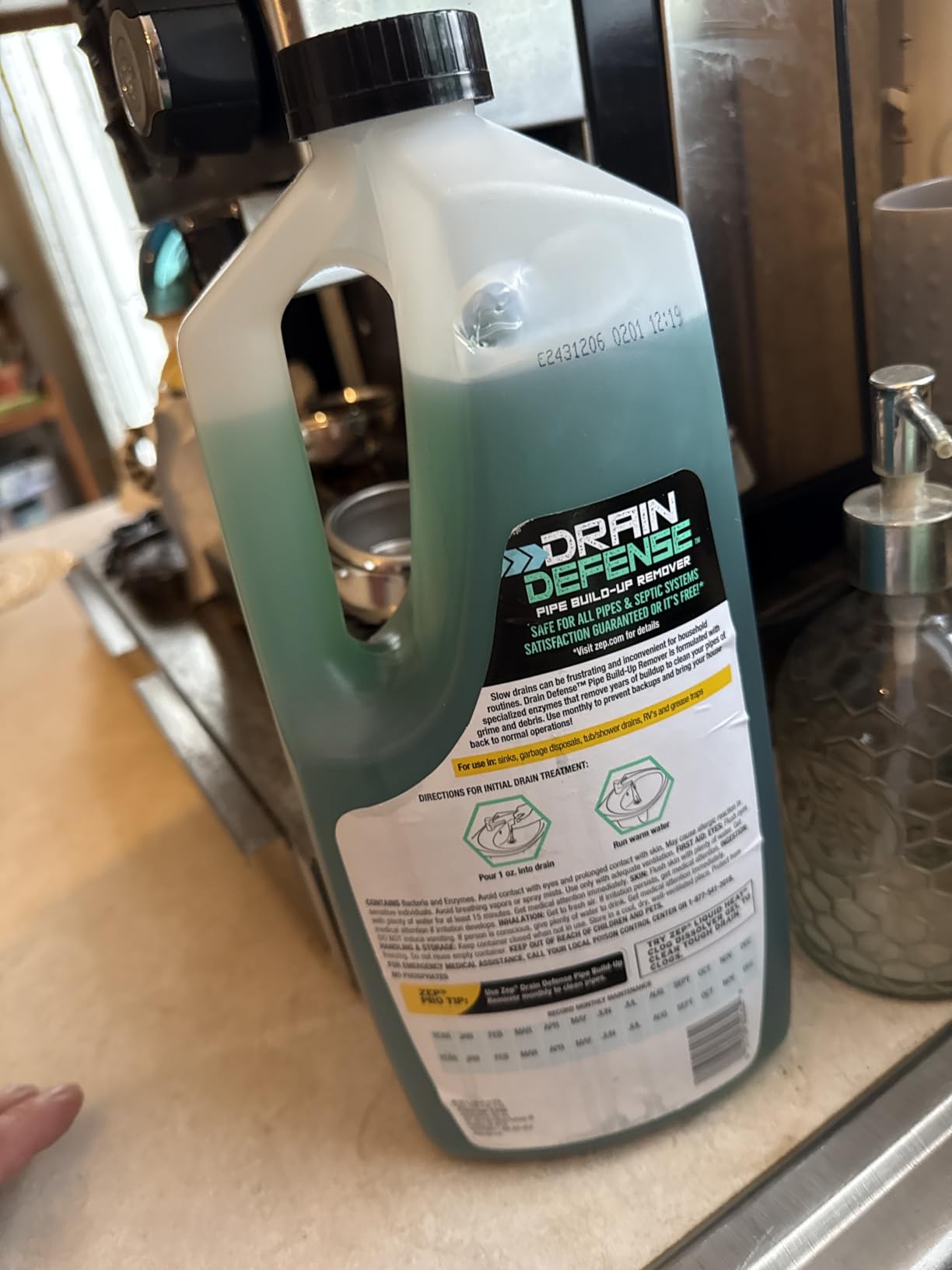 Zep Drain Defense Pipe Build-Up Remover - 64 Ounces - ZLDC648 - Professional Strength Liquid Pipe Build Up Remover, GREEN Customer Review Zep Drain Defense Pipe Build-Up Remover - 64 Ounces - ZLDC648 - Professional Strength Liquid Pipe Build Up Remover, GREEN - Customer Photo 2