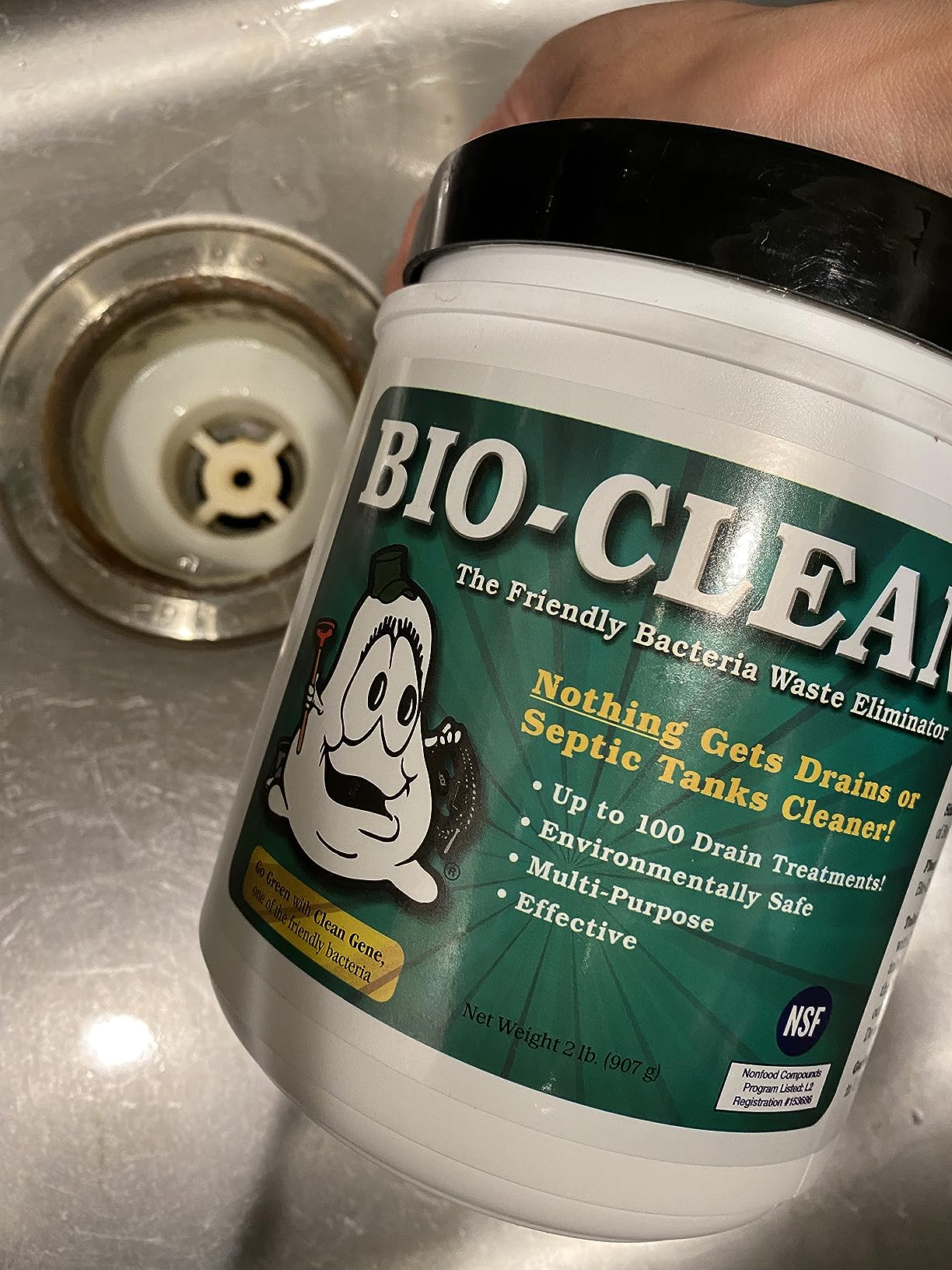 Bio-Clean Drain Septic 2# Can Cleans Drains- Septic Tanks - Grease Traps All Natural and 100% Guaranteed No Caustic Chemicals! Removes fats Oil and Grease, Completely Cleans Your System. Customer Review Bio-Clean Drain Septic 2# Can Cleans Drains- Septic Tanks - Grease Traps All Natural and 100% Guaranteed No Caustic Chemicals! Removes fats Oil and Grease, Completely Cleans Your System. - Customer Photo 2