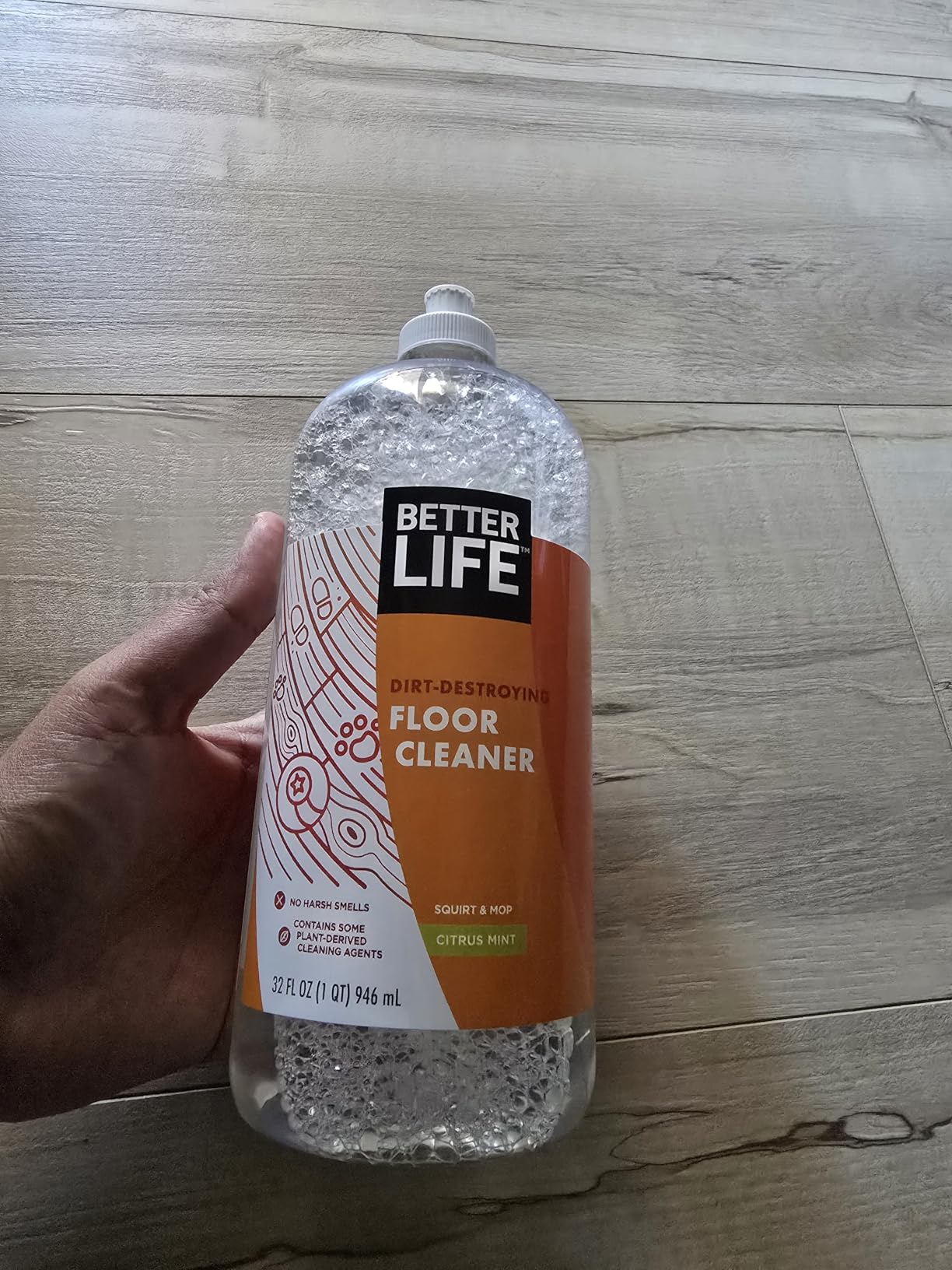 Better Life Floor Cleaner - Liquid Multipurpose Cleaner for Wood, Tile, Laminate, Vinyl, Bamboo - Hardwood Floor Cleaner for Mopping - Citrus Mint, 32 Fl Oz (Pack of 2) Customer Review Better Life Floor Cleaner - Liquid Multipurpose Cleaner for Wood, Tile, Laminate, Vinyl, Bamboo - Hardwood Floor Cleaner for Mopping - Citrus Mint, 32 Fl Oz (Pack of 2) - Customer Photo 2