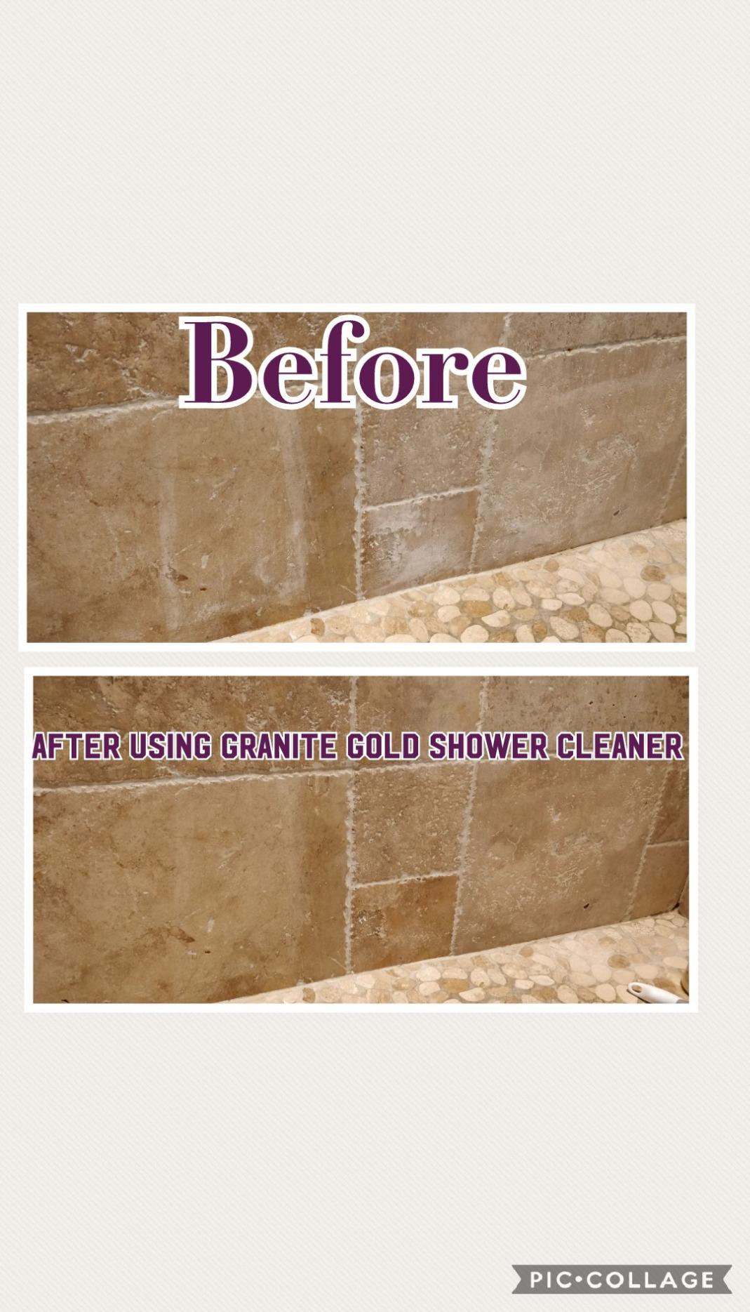 Granite Gold Shower Cleaner Spray for Quartz, Granite, Marble, Ceramic, and Other Stone Tub Surfaces, Made in the USA, 24 Ounces, Gold - Customer Photo 3