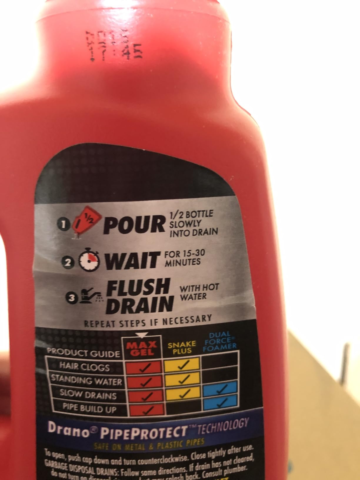 Drano Max Gel Drain Clog Remover and Cleaner for Shower or Sink Drains, Unclogs and Removes Hair, Soap Scum and Blockages, 80 Oz Customer Review Drano Max Gel Drain Clog Remover and Cleaner for Shower or Sink Drains, Unclogs and Removes Hair, Soap Scum and Blockages, 80 Oz - Customer Photo 2