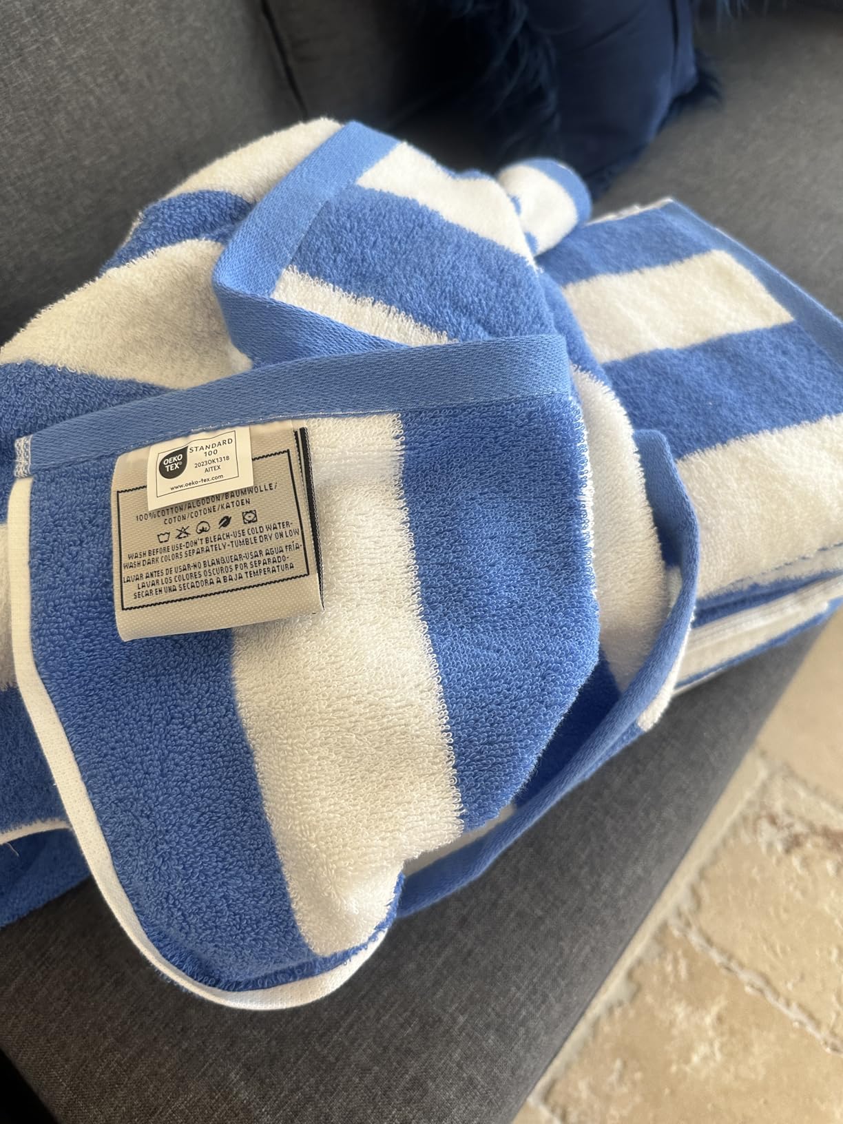 Utopia Towels 4 Pack Cabana Stripe Beach Towel, 30 by 60 Inches, Oversized 100% Ringspun Cotton Pool Towels, Highly Absorbent Bath Towels for Beach - Customer Photo 2