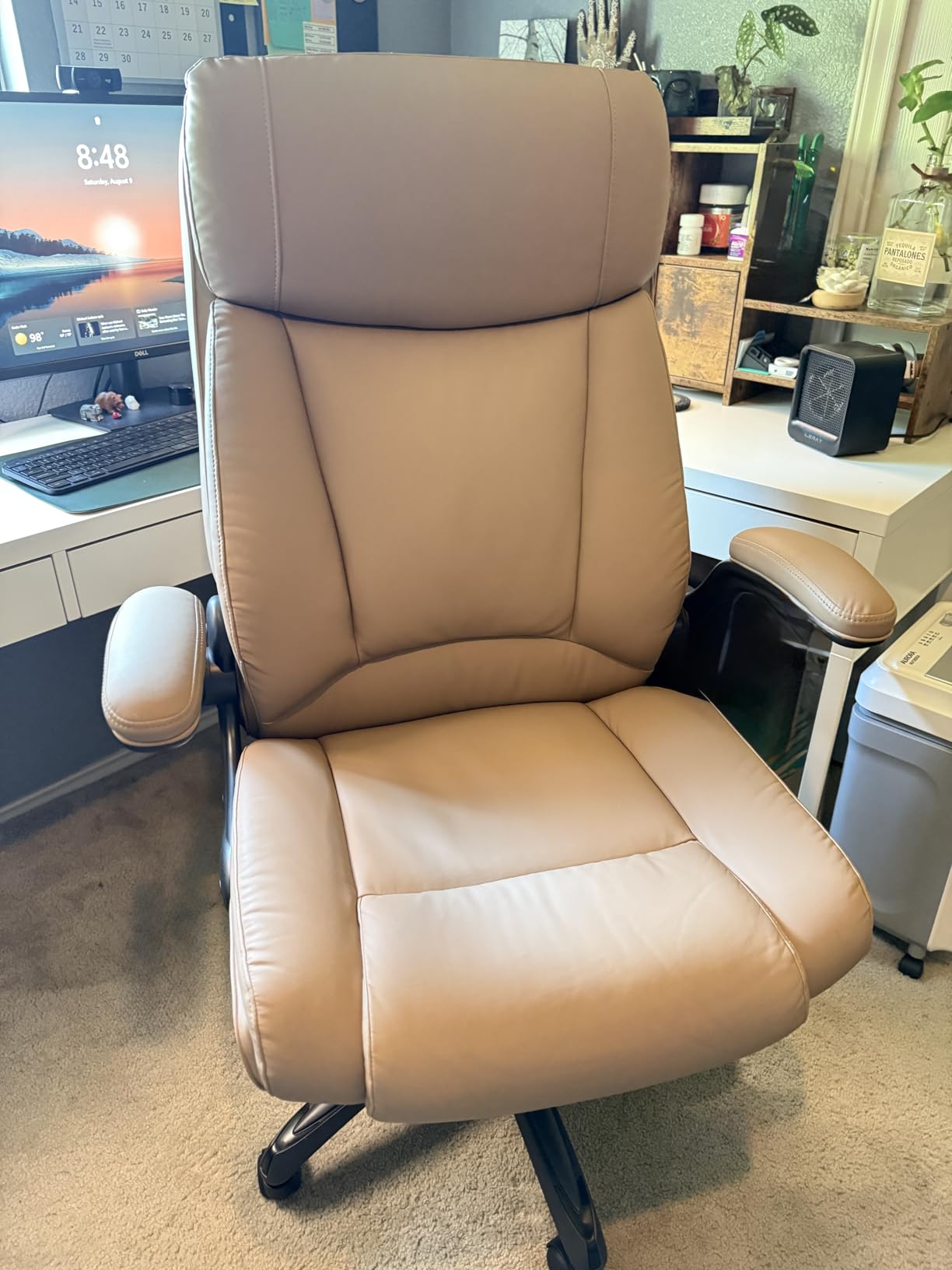 Serta Fairbanks Big & Tall Executive Office Chair, Ergonomic Comfy High-Back ComputerChairs with Lumbar Support, Semi-Plush Seat Cushion, Padded Armrests, Nylon Swivel Base, Bonded Leather, Black - Customer Photo 2