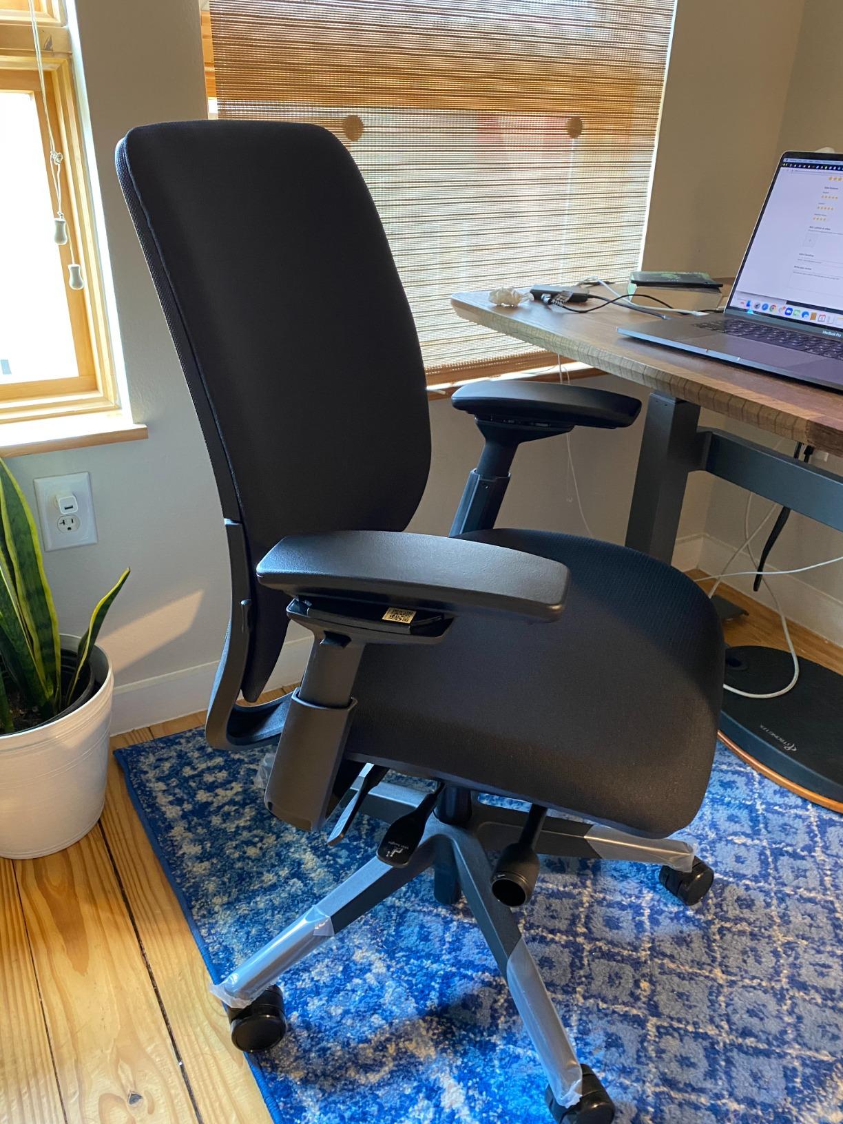Steelcase Amia Office Chair - Most Comfortable Sit - 4 Points of Adjustability - Ergonomic Desk Chair - Upper Back Support - Adjustable Lumbar Support - Black Fabric Customer Review Steelcase Amia Office Chair - Most Comfortable Sit - 4 Points of Adjustability - Ergonomic Desk Chair - Upper Back Support - Adjustable Lumbar Support - Black Fabric - Customer Photo 1