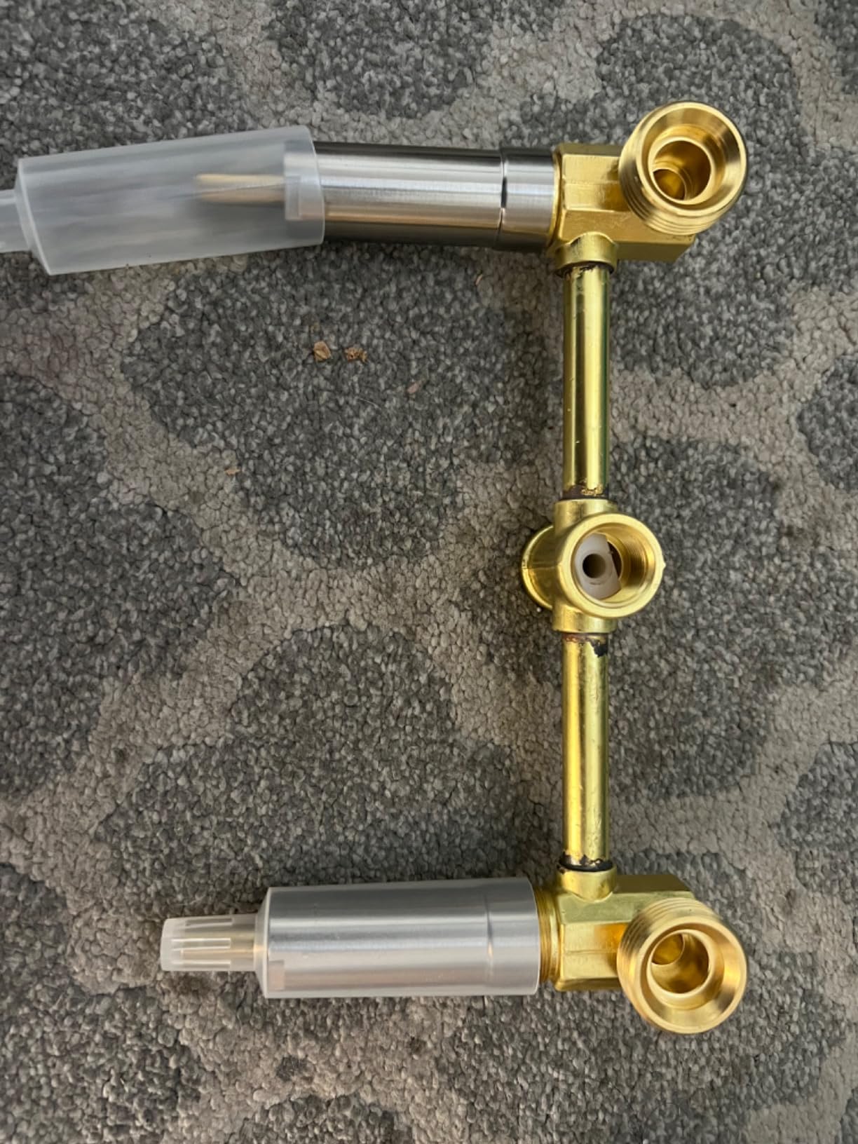 Kingston Brass GKB248 Magellan Tub and Shower Faucet with Two Handles, Brushed Nickel 11.68 x 8 x 7.38 Customer Review Kingston Brass GKB248 Magellan Tub and Shower Faucet with Two Handles, Brushed Nickel 11.68 x 8 x 7.38 - Customer Photo 1