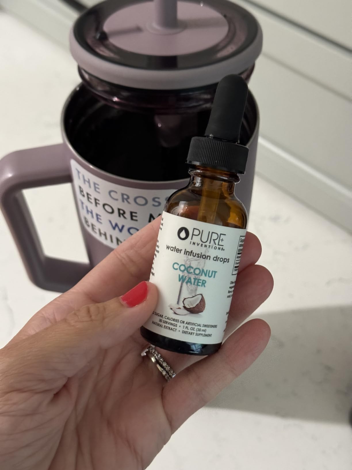 Pure Inventions Coconut Water - Water Enhancer Drops - Electrolyte Hydration - No Sugar, Calories, or Artificial Sweeteners - 30 Servings, 1 oz Customer Review Pure Inventions Coconut Water - Water Enhancer Drops - Electrolyte Hydration - No Sugar, Calories, or Artificial Sweeteners - 30 Servings, 1 oz - Customer Photo 1