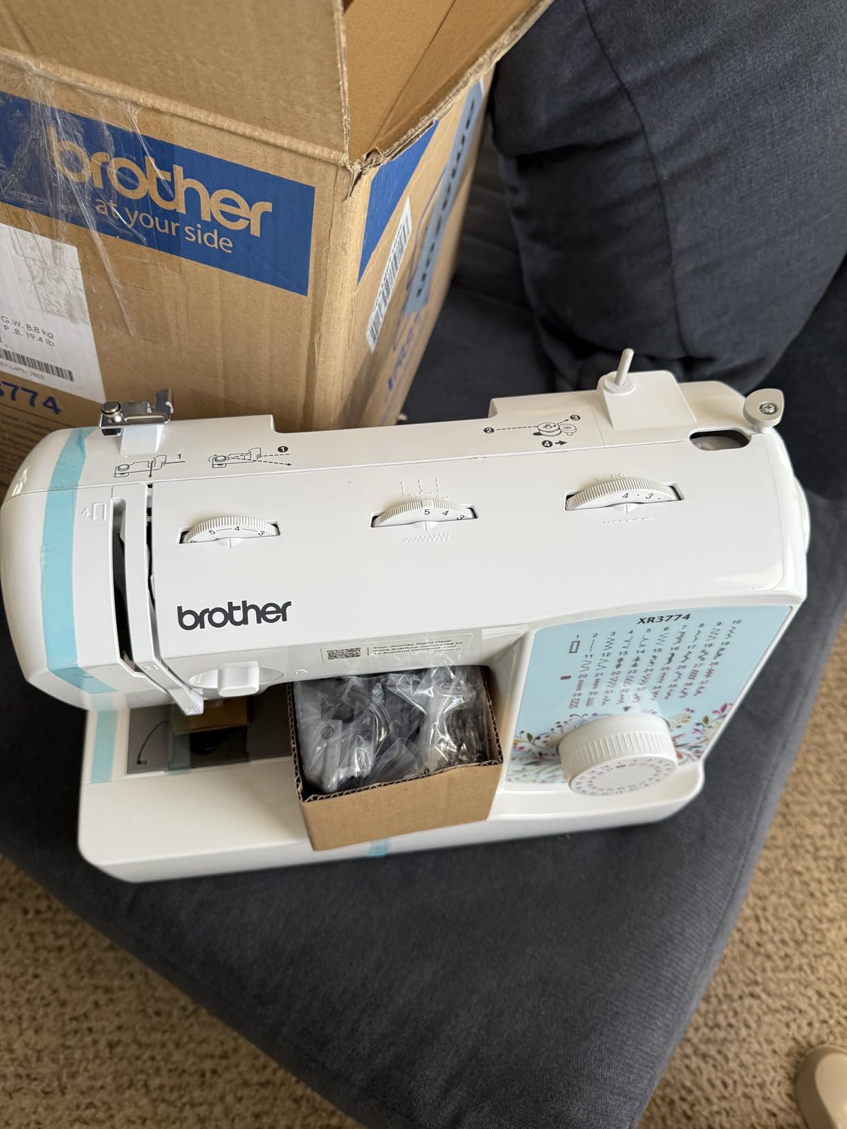 Brother Sewing and Quilting Machine, XR3774, 37 Built-in Stitches, Wide Table, 8 Included Sewing Feet Customer Review Brother Sewing and Quilting Machine, XR3774, 37 Built-in Stitches, Wide Table, 8 Included Sewing Feet - Customer Photo 4