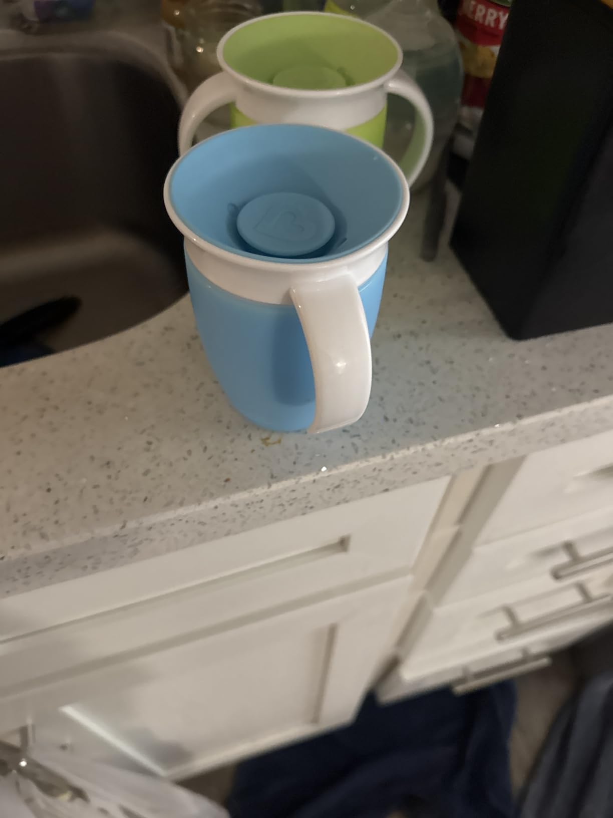 Munchkin Sippy Cup for 6 Month Old and Up, Spill Proof Miracle 360 Toddler Cups with Transition Handles, 7 Ounce, 2 Pack, Blue/Green Customer Review Munchkin Sippy Cup for 6 Month Old and Up, Spill Proof Miracle 360 Toddler Cups with Transition Handles, 7 Ounce, 2 Pack, Blue/Green - Customer Photo 1
