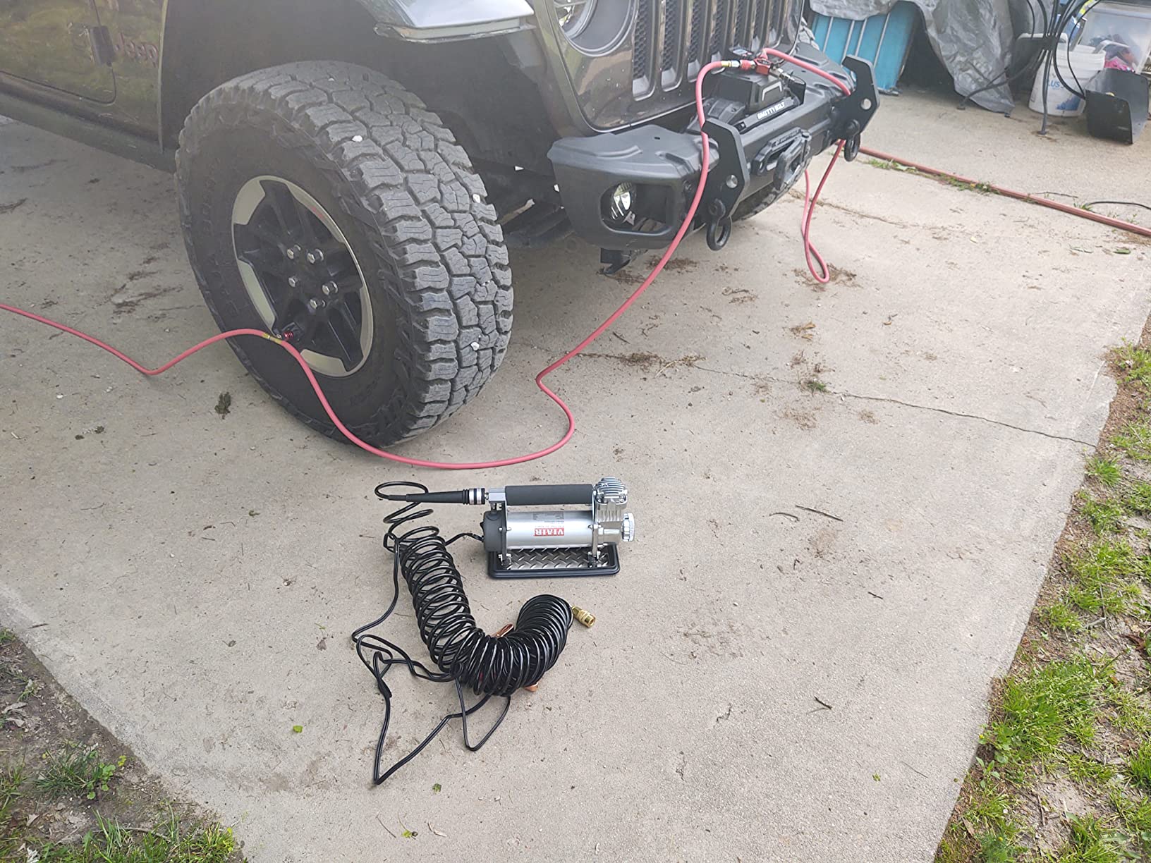 VIAIR 450P-RV Automatic Portable Air Compressor Kit - 150 PSI for RV, Truck, Jeep and SUV Tires - RV Accessories with 1.80 CFM, Silver Customer Review VIAIR 450P-RV Automatic Portable Air Compressor Kit - 150 PSI for RV, Truck, Jeep and SUV Tires - RV Accessories with 1.80 CFM, Silver - Customer Photo 2