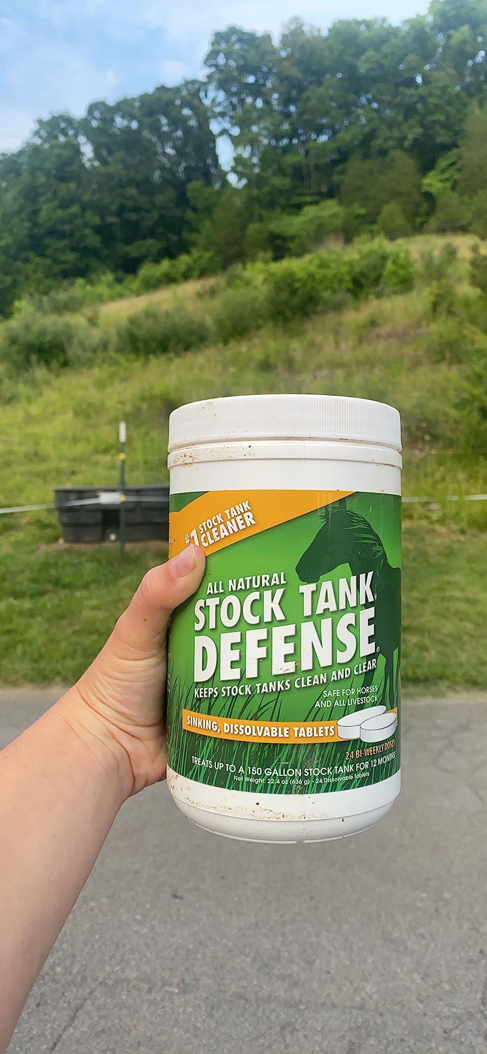 Airmax Stock Tank Defense, Livestock Water Trough Cleaner, Clean Drinking Tanks for Horse, Cattle, Goat & Chicken, Safe & Easy-to-Use Cleaning Tablet Treatment for Farming & Agricultural Use, 24 Tabs - Customer Photo 1