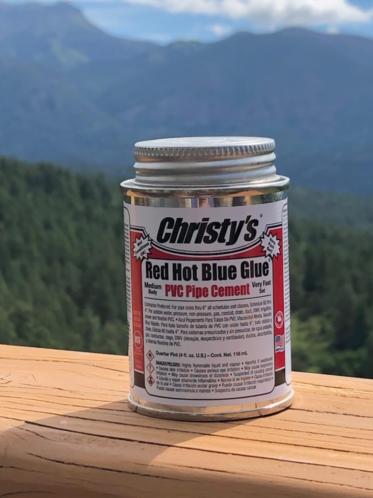 Christy's Red Hot Clear Glue PVC Cement - Medium Body, Very Fast Set, Low-VOC, 1 Pint (16 fl oz) - Customer Photo 1