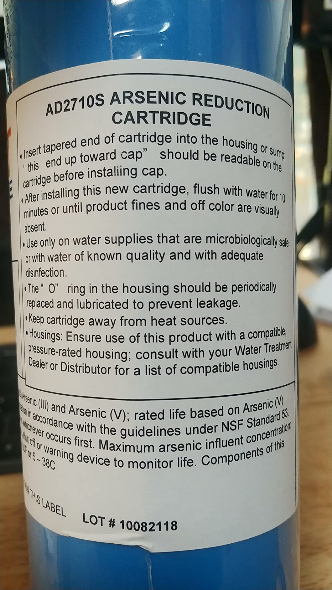 10-inch AdEdge AD2710S Filter - Reduces Arsenic (V) and (III) Customer Review 10-inch AdEdge AD2710S Filter - Reduces Arsenic (V) and (III) - Customer Photo 1