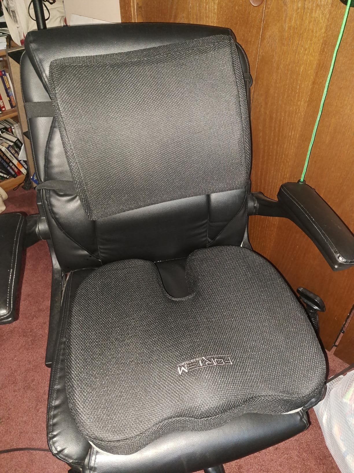 FORTEM Office Chair Cushion and Back Support for Office Chair, Lumbar Support Pillow, Memory Foam, Non Slip Sitting and Back Rest for Gaming, Car Seat Cushion, Chair Pad Customer Review FORTEM Office Chair Cushion and Back Support for Office Chair, Lumbar Support Pillow, Memory Foam, Non Slip Sitting and Back Rest for Gaming, Car Seat Cushion, Chair Pad - Customer Photo 4