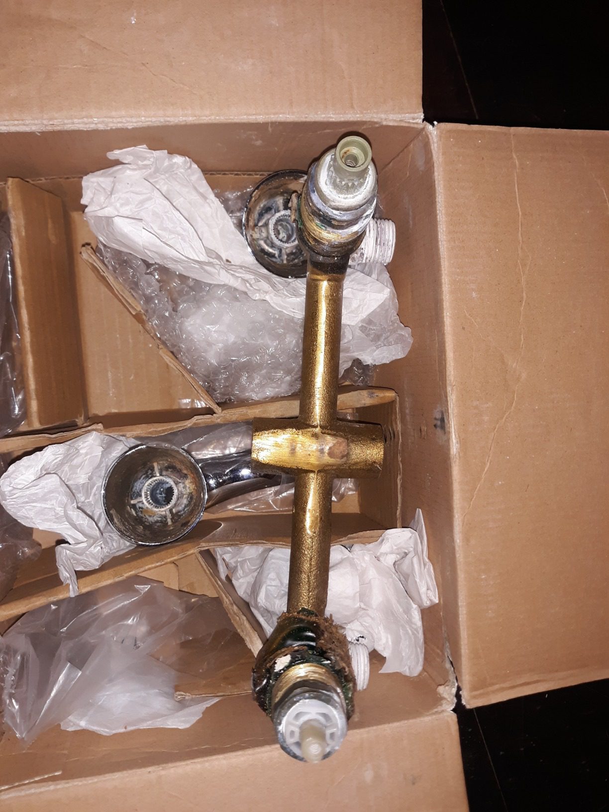 Moen Adler Double Handle Traditional Tub and Shower Trim Package with Single Function Shower Head Customer Review Moen Adler Double Handle Traditional Tub and Shower Trim Package with Single Function Shower Head - Customer Photo 1