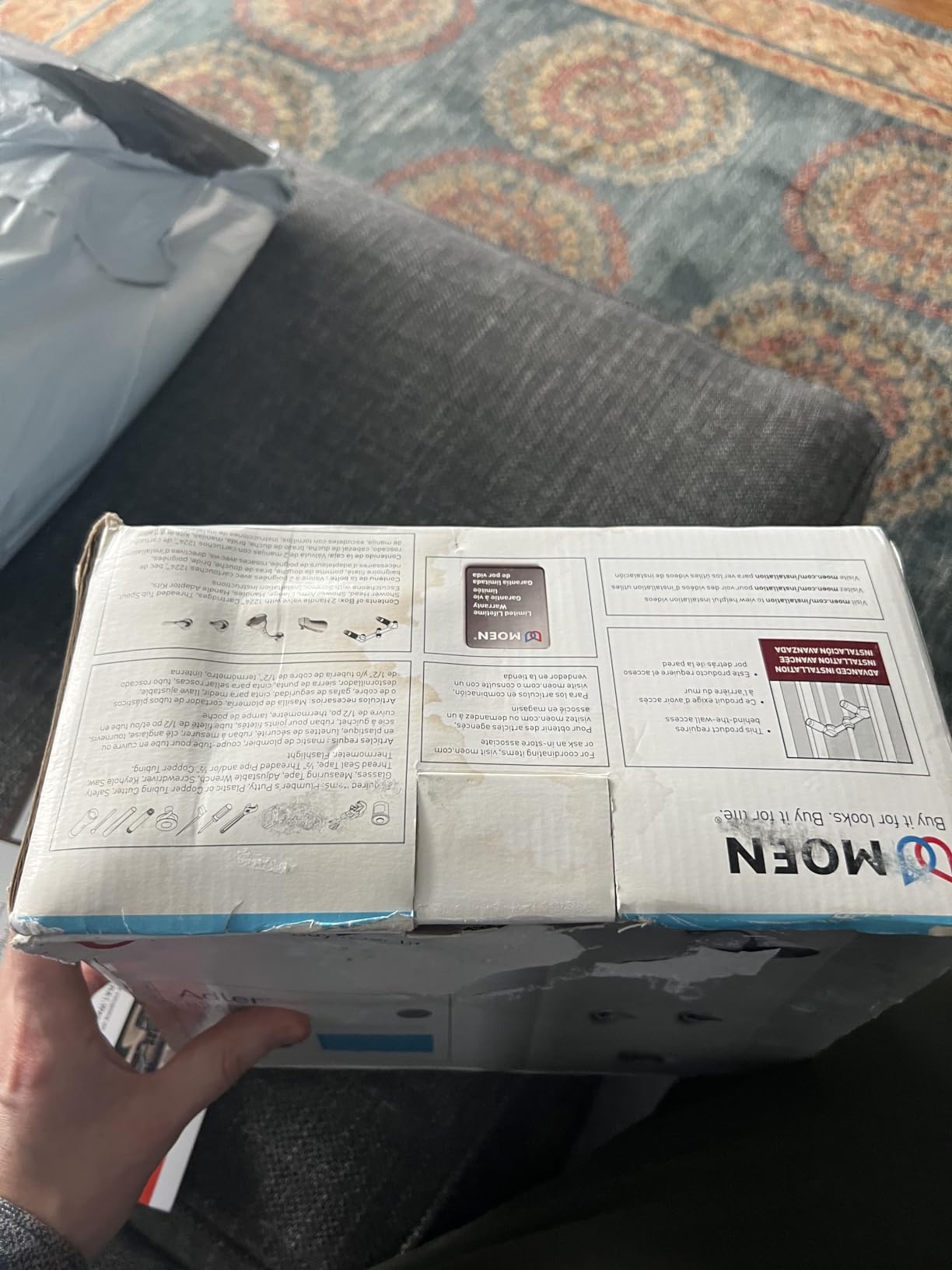 Moen Adler Double Handle Traditional Tub and Shower Trim Package with Single Function Shower Head Customer Review Moen Adler Double Handle Traditional Tub and Shower Trim Package with Single Function Shower Head - Customer Photo 2
