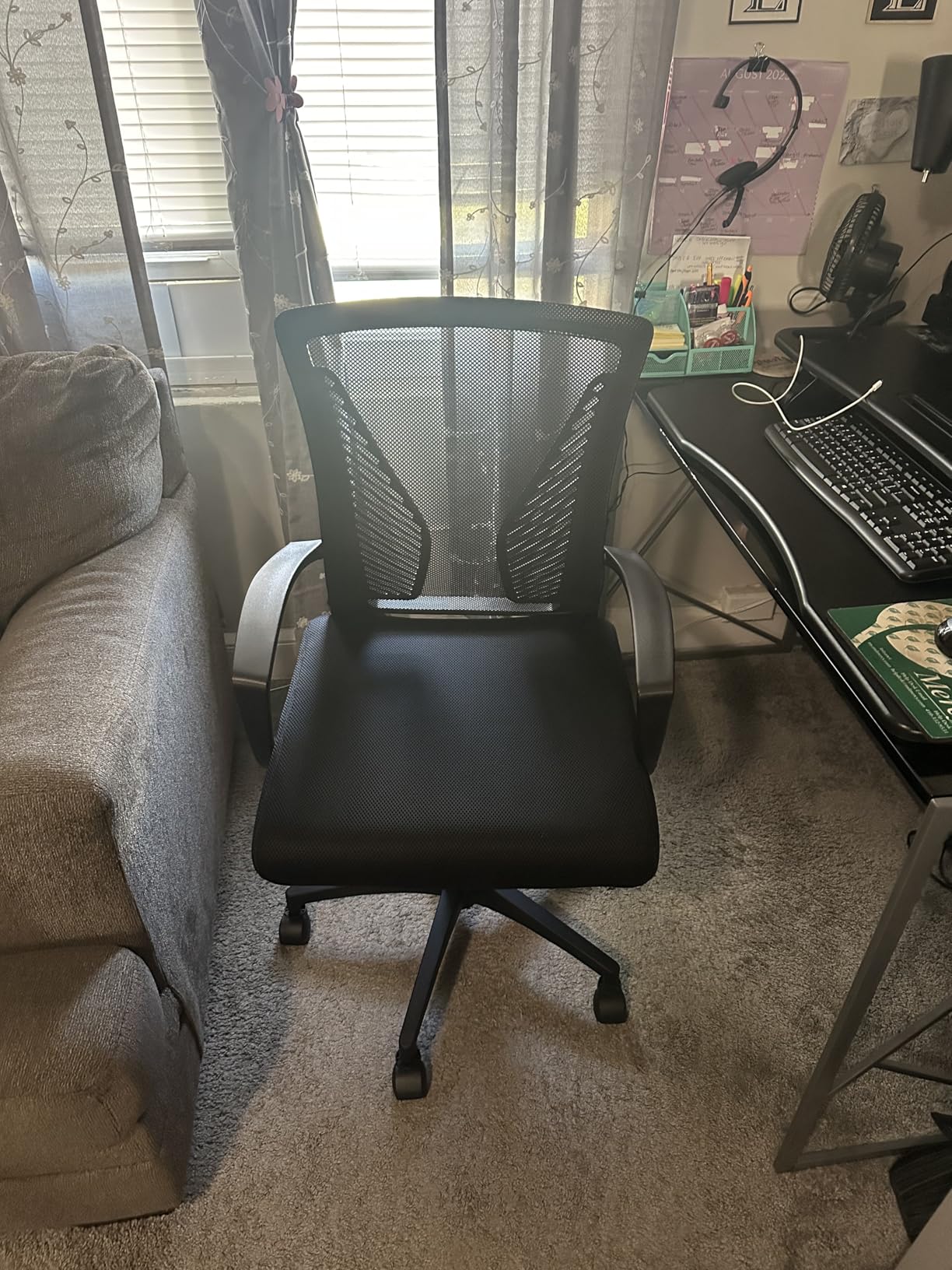 Furmax Office Chair Ergonomic Computer Desk Mesh Chair Mid Back Swivel Lumbar Support with Armrest (1, Black) Customer Review Furmax Office Chair Ergonomic Computer Desk Mesh Chair Mid Back Swivel Lumbar Support with Armrest (1, Black) - Customer Photo 3