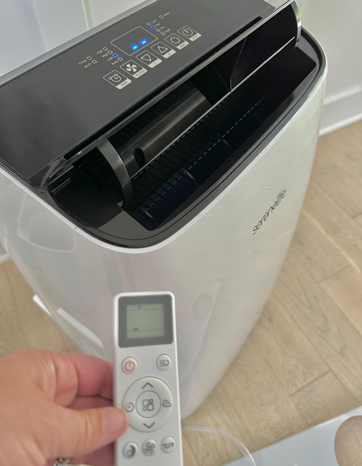 SereneLife Small Air Conditioner Portable 10,000 BTU with Built-in Dehumidifier - Portable AC unit for rooms up to 450 sq ft - Remote Control, Window Mount Exhaust Kit Customer Review SereneLife Small Air Conditioner Portable 10,000 BTU with Built-in Dehumidifier - Portable AC unit for rooms up to 450 sq ft - Remote Control, Window Mount Exhaust Kit - Customer Photo 2