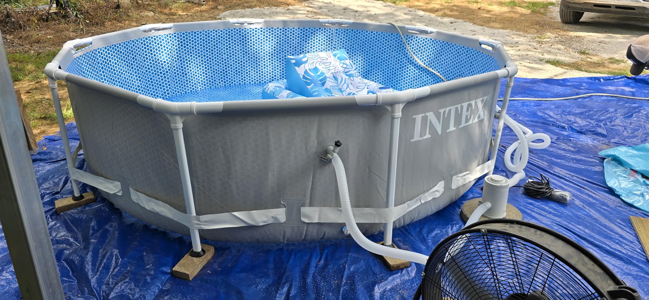 Intex 26723EH Prism Frame Premium Above Ground Swimming Pool Set: 15ft x 42in – Includes 1000 GPH Cartridge Filter Pump – Removable Ladder – Pool Cover – Ground Cloth Customer Review Intex 26723EH Prism Frame Premium Above Ground Swimming Pool Set: 15ft x 42in – Includes 1000 GPH Cartridge Filter Pump – Removable Ladder – Pool Cover – Ground Cloth - Customer Photo 2