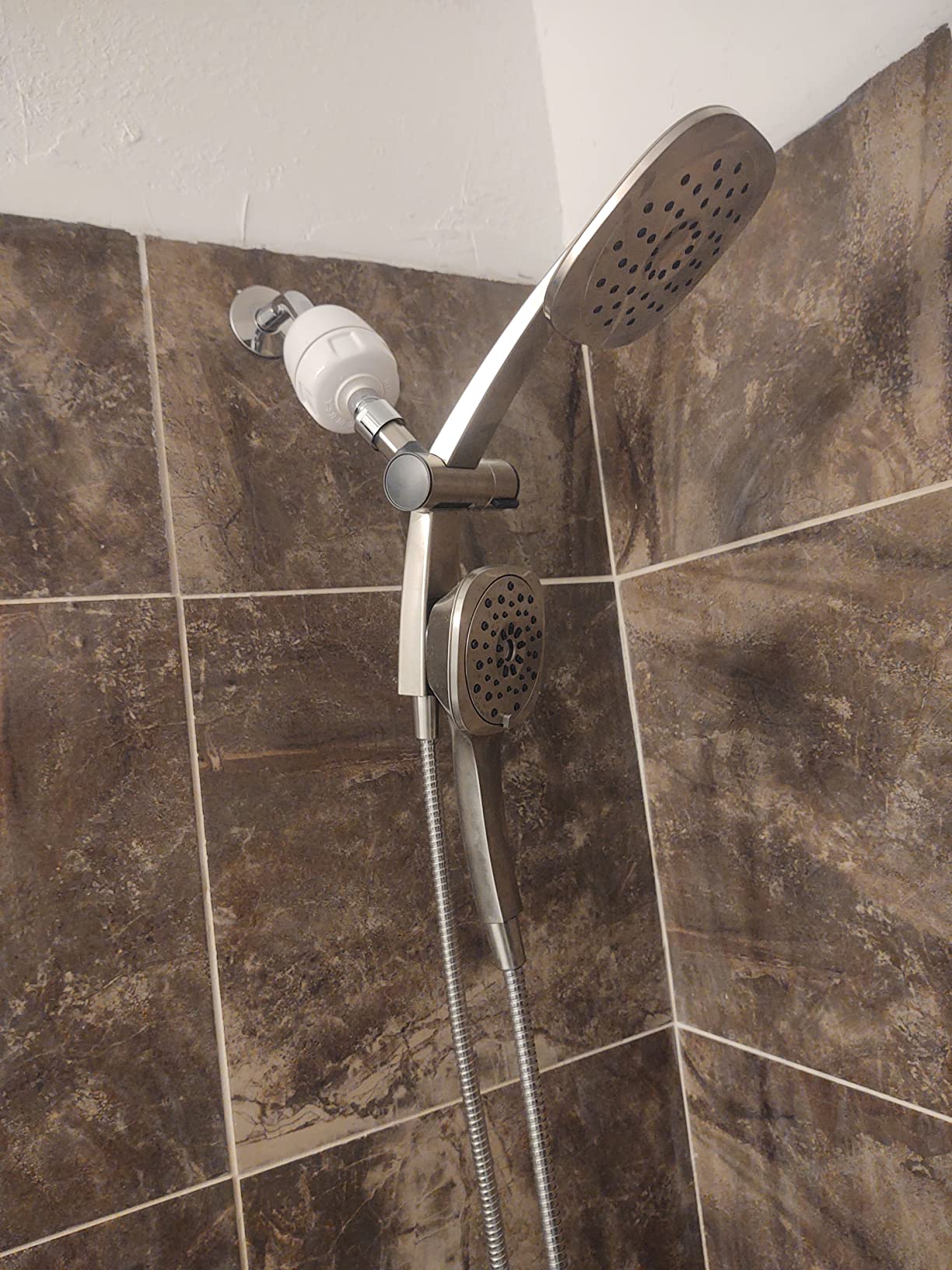 Hibbent All Metal Shower Head Swivel Ball Joint Adapter, Solid Brass Adjustable Shower Arm Connector, Showerhead Extension, Universal Showering Component, Polished Chrome Customer Review Hibbent All Metal Shower Head Swivel Ball Joint Adapter, Solid Brass Adjustable Shower Arm Connector, Showerhead Extension, Universal Showering Component, Polished Chrome - Customer Photo 2