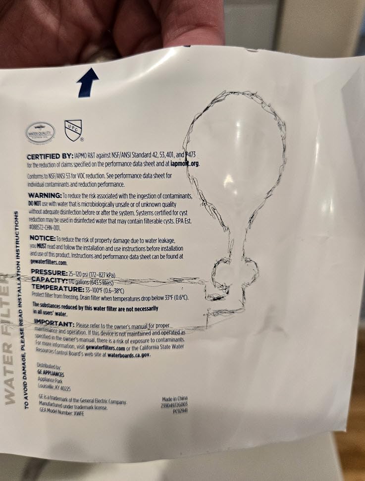 GLACIER FRESH XWF Replacement for GE XWF Refrigerator Water Filter Pack of 3 (Not XWFE) - Customer Photo 1