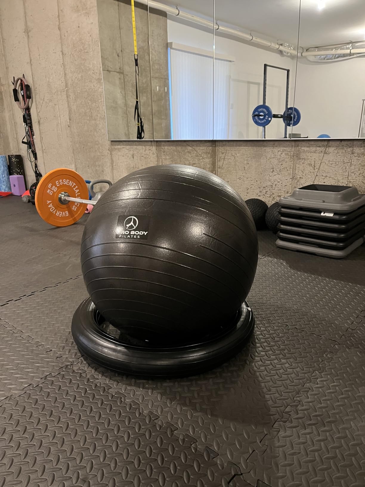 ProBody Pilates Yoga Ball Chair, Exercise Ball Chair with Base or Stand for Home Office Desk Sitting or Workout, 65cm Antiburst Balance & Stability Ball Seat, Large Gym Ball for Back, Abs Customer Review ProBody Pilates Yoga Ball Chair, Exercise Ball Chair with Base or Stand for Home Office Desk Sitting or Workout, 65cm Antiburst Balance & Stability Ball Seat, Large Gym Ball for Back, Abs - Customer Photo 2
