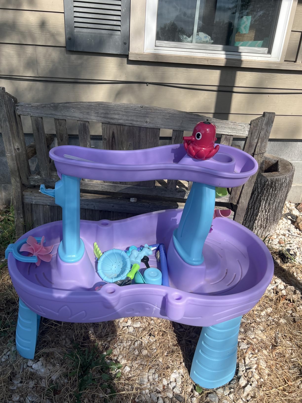 Step2 Tropical Rainforest Water Table, Kids Water and Sand Activity Sensory Playset, Summer Outdoor Toys, 13 Piece Water Toy Accessories, For Toddlers 1.5+ Years Old, Blue & Brown Customer Review Step2 Tropical Rainforest Water Table, Kids Water and Sand Activity Sensory Playset, Summer Outdoor Toys, 13 Piece Water Toy Accessories, For Toddlers 1.5+ Years Old, Blue & Brown - Customer Photo 1