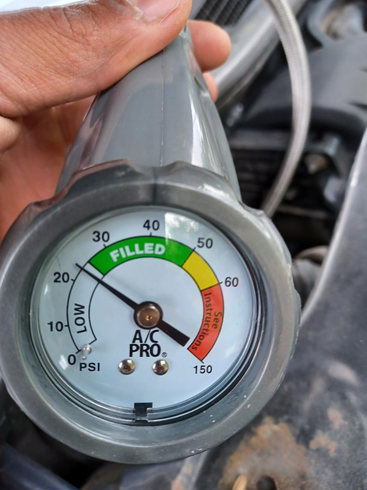 InterDynamics Car Air Conditiioner Gauge and Hose by InterDynamics, A/C Pro Air Conditioner Recharge Gauge and Dispenser for Cars, Trucks, 24 In Hose Customer Review InterDynamics Car Air Conditiioner Gauge and Hose by InterDynamics, A/C Pro Air Conditioner Recharge Gauge and Dispenser for Cars, Trucks, 24 In Hose - Customer Photo 3