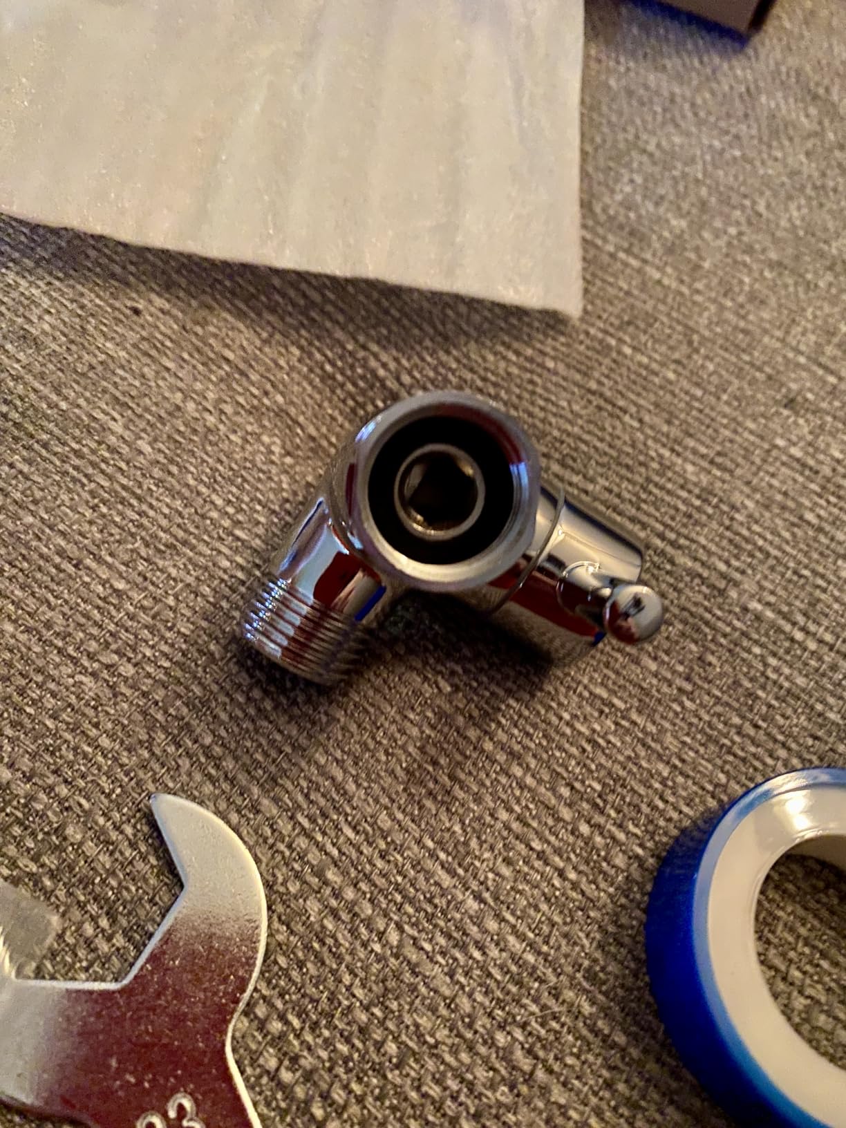 G-Promise Solid Metal Shower Arm Diverter for Hand Held Showerhead and Fixed Spray Head, G 1/2 3-Way Bathroom Universal Diverter System Replacement Part (Chrome) Customer Review G-Promise Solid Metal Shower Arm Diverter for Hand Held Showerhead and Fixed Spray Head, G 1/2 3-Way Bathroom Universal Diverter System Replacement Part (Chrome) - Customer Photo 1