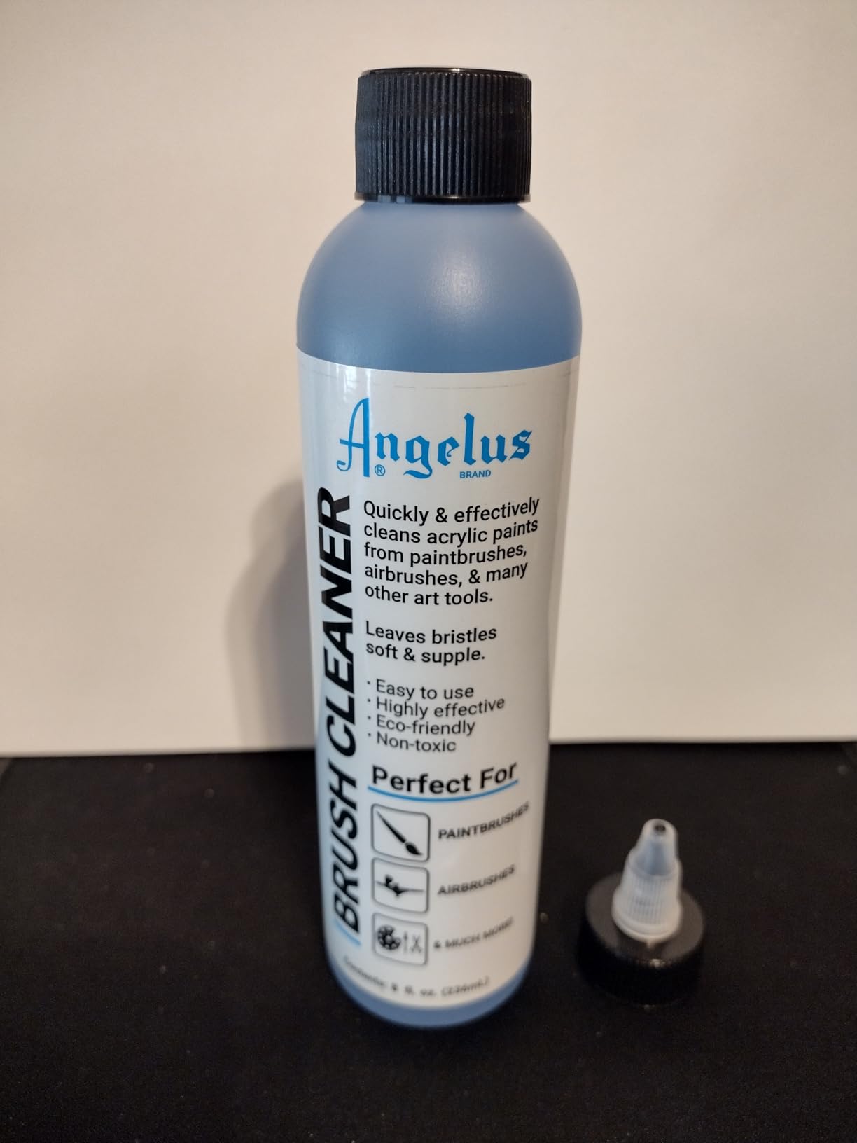 Angelus Brush Cleaner – Fast-Acting Cleaner for Brushes, Airbrushes & Art Tools – Effectively Removes Dried Acrylic, Oil, and Water-Based Paints, 8 ounces Customer Review Angelus Brush Cleaner – Fast-Acting Cleaner for Brushes, Airbrushes & Art Tools – Effectively Removes Dried Acrylic, Oil, and Water-Based Paints, 8 ounces - Customer Photo 1
