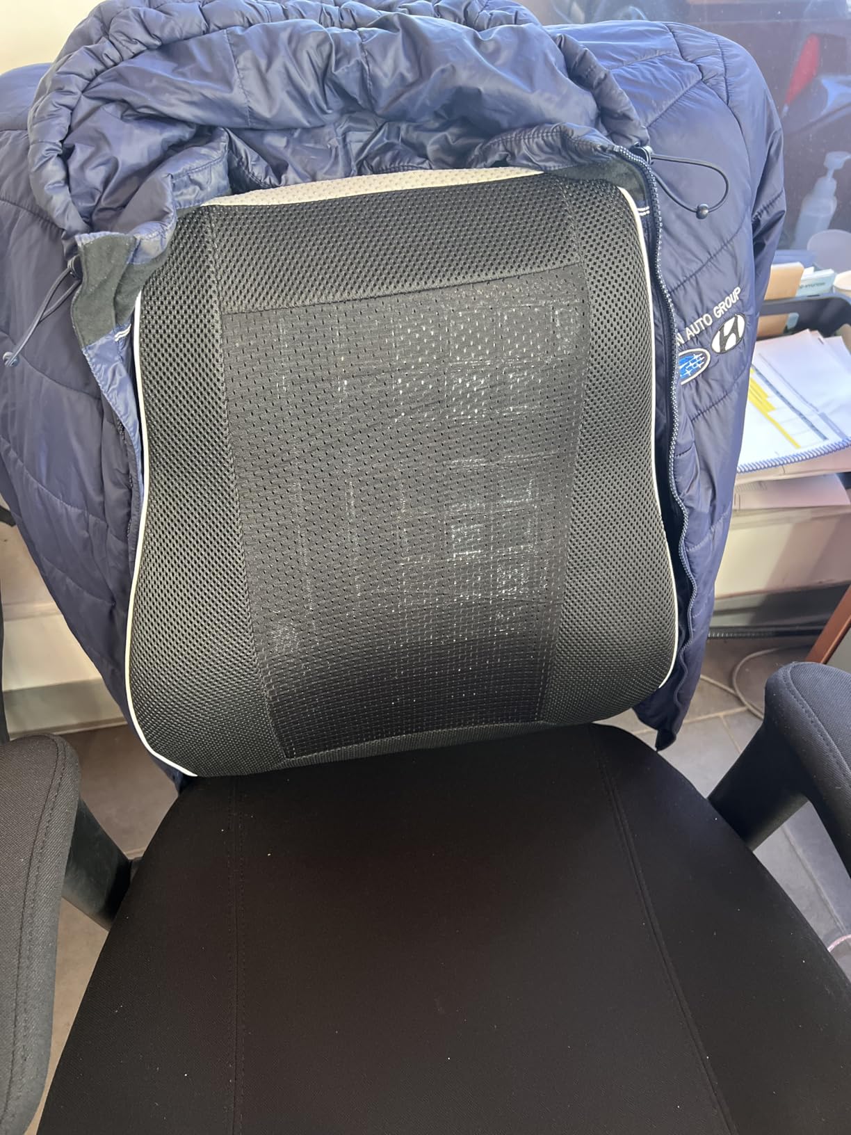 Lumbar Support Pillow for Office Chair Car Back Support Pillow, Memory Foam Gaming Chair Desk Chair Back Cushion for Lower Back Pain Relief, Ergonomic Back Rest with Double Adjustable Straps Customer Review Lumbar Support Pillow for Office Chair Car Back Support Pillow, Memory Foam Gaming Chair Desk Chair Back Cushion for Lower Back Pain Relief, Ergonomic Back Rest with Double Adjustable Straps - Customer Photo 5