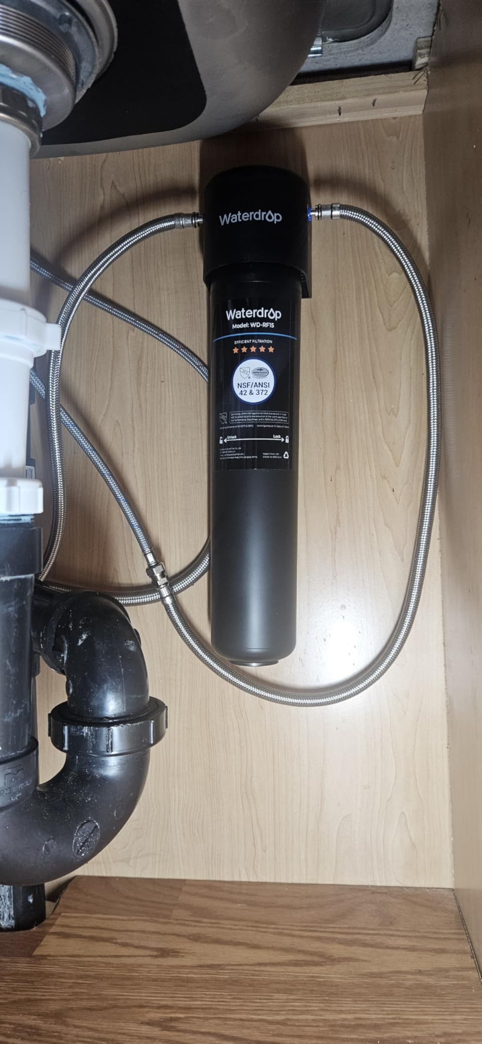 Waterdrop 15UA Under Sink Water Filter System, Reduces Lead, Chlorine, Bad Taste & Odor, Under Counter Water Filter Direct Connect to Kitchen Faucet, NSF/ANSI 42 Certified, 2 Year, USA Tech Customer Review Waterdrop 15UA Under Sink Water Filter System, Reduces Lead, Chlorine, Bad Taste & Odor, Under Counter Water Filter Direct Connect to Kitchen Faucet, NSF/ANSI 42 Certified, 2 Year, USA Tech - Customer Photo 2