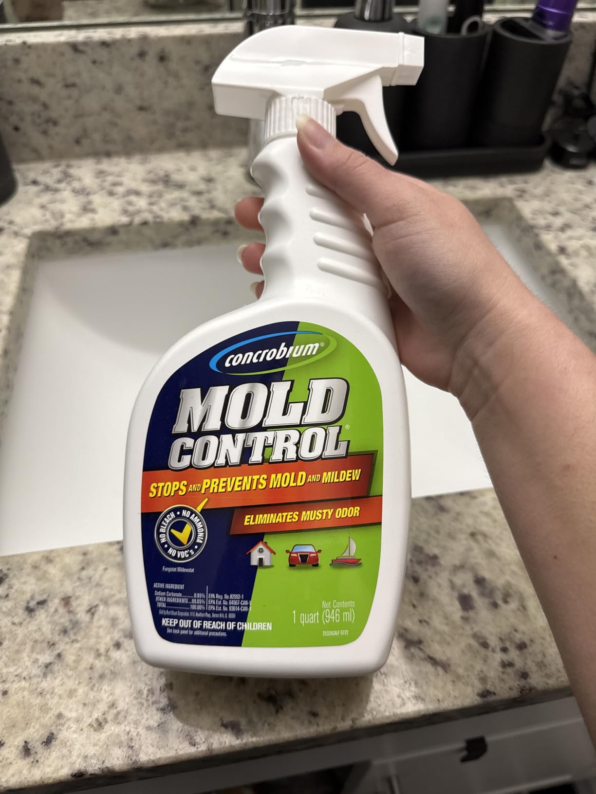 Concrobium Mold Control Aerosol, 14.1 oz – Eliminates & Prevents Mold – EPA Registered, Bleach-Free, Odorless, VOC-Free – For Indoor & Outdoor Surfaces, Mid-Sized Jobs, and Hard-to-Reach Areas Customer Review Concrobium Mold Control Aerosol, 14.1 oz – Eliminates & Prevents Mold – EPA Registered, Bleach-Free, Odorless, VOC-Free – For Indoor & Outdoor Surfaces, Mid-Sized Jobs, and Hard-to-Reach Areas - Customer Photo 1