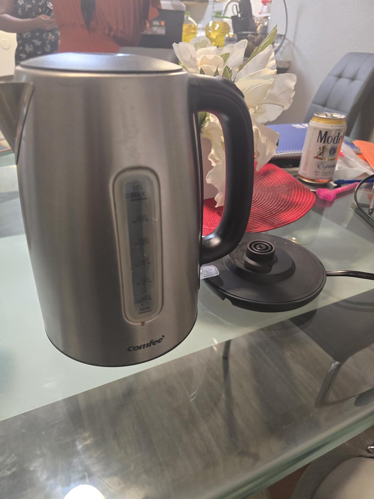 COMFEE' Stainless Steel Electric Kettle, 1.7 Liter Tea Kettle Electric & Hot Water Kettle, 1500W Fast Boil with LED Light, Auto Shut-Off and Boil-Dry Protection Customer Review COMFEE' Stainless Steel Electric Kettle, 1.7 Liter Tea Kettle Electric & Hot Water Kettle, 1500W Fast Boil with LED Light, Auto Shut-Off and Boil-Dry Protection - Customer Photo 1