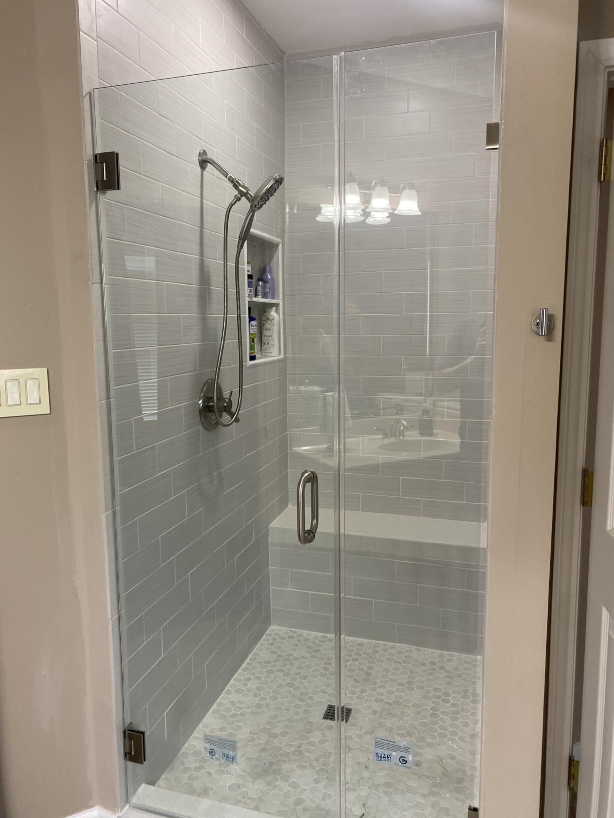 Delta 4-Setting In2ition 2-in-1 Dual Shower Head with HandHeld Spray, Brushed Nickel Detachable Shower Head with Hose, Showerhead, 1.75 GPM Flow Rate, Stainless 58498-SS - Customer Photo 1