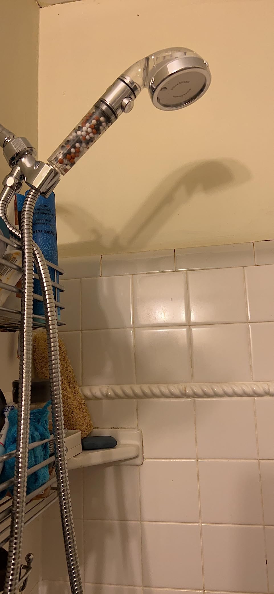 Original StoneStream Filtered Shower Head, Eco Power High Pressure Water Softener Showerhead with ON/OFF switch and Spa like Ionic beads for Dry Skin & Hair — 3 Spray Settings Customer Review Original StoneStream Filtered Shower Head, Eco Power High Pressure Water Softener Showerhead with ON/OFF switch and Spa like Ionic beads for Dry Skin & Hair — 3 Spray Settings - Customer Photo 1